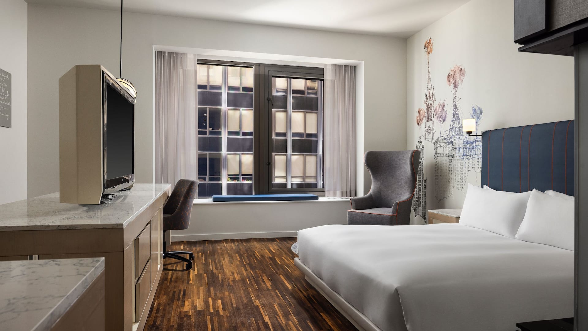 4 из 4 Hyatt Centric Wall Street New York King Bed Guestroom Chair