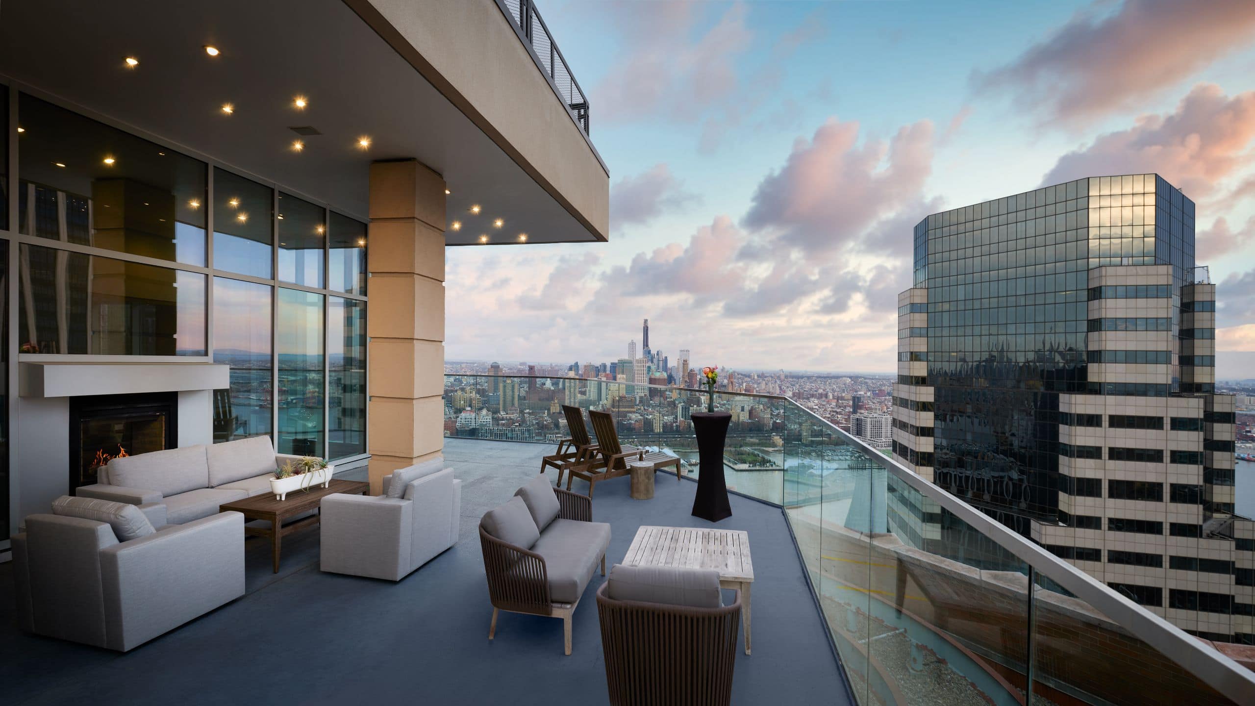 Hyatt Centric Wall Street New York Rooftop Bar Seating Daytime