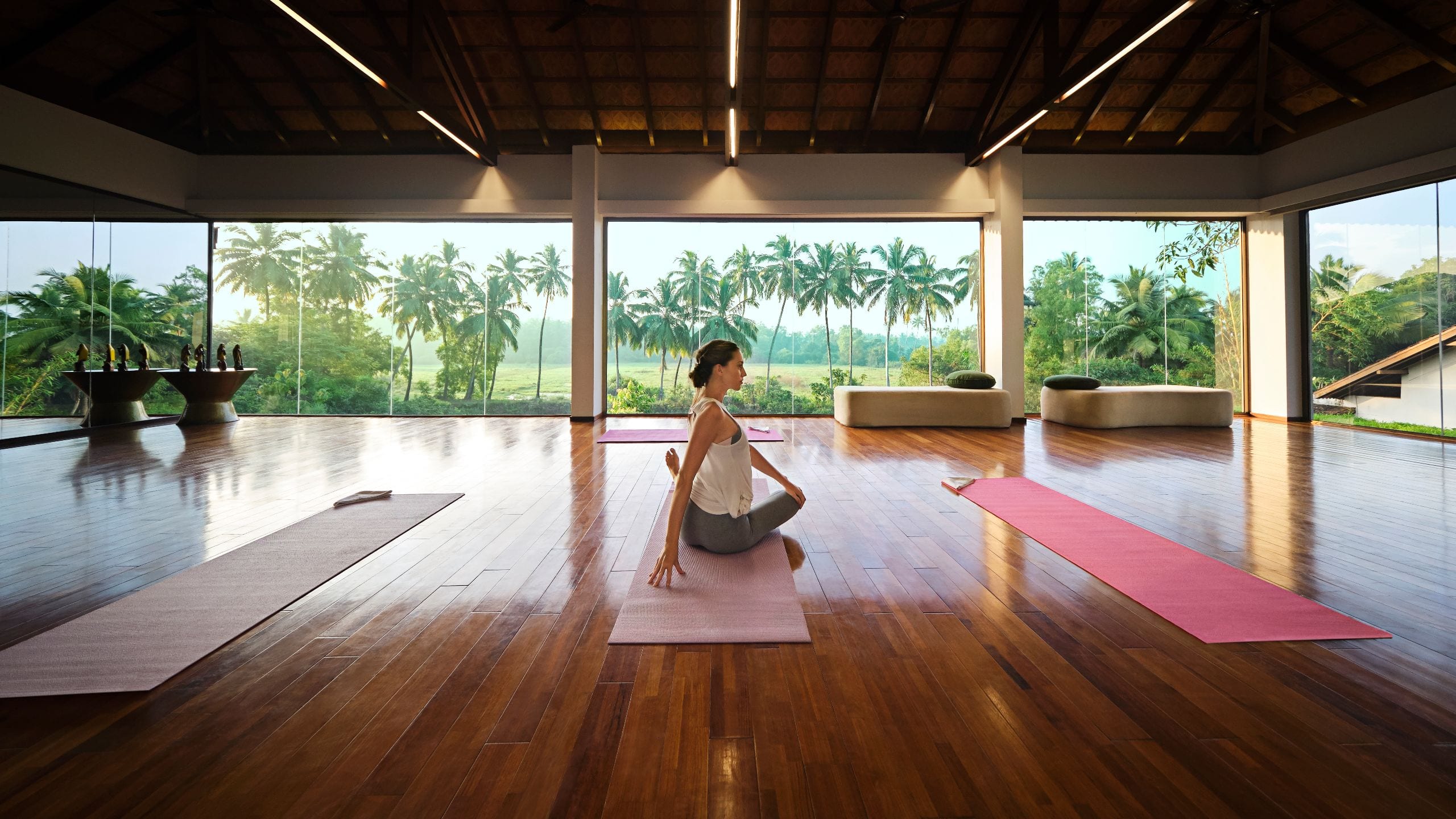Woman At Yoga Studios