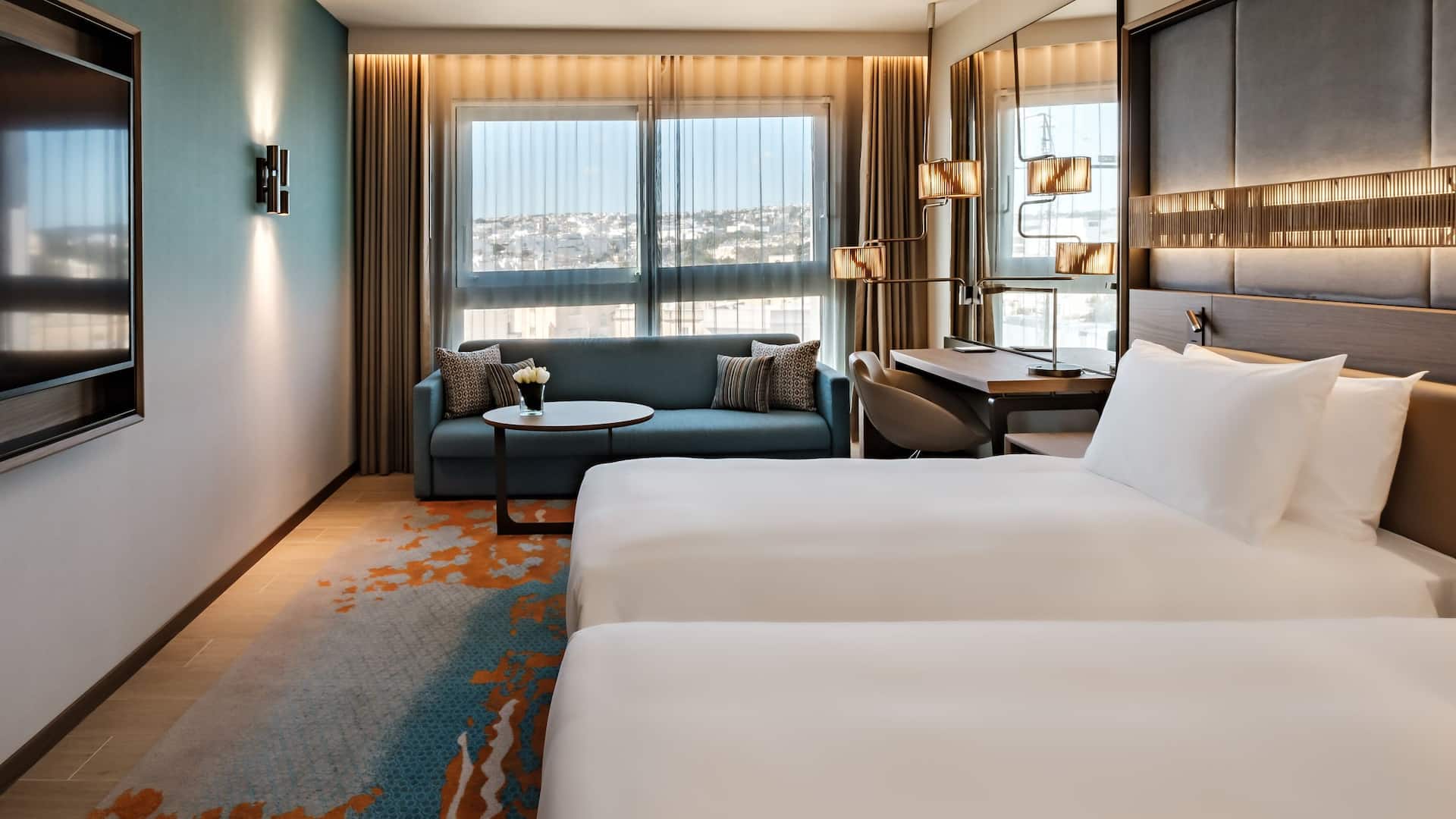 Hyatt Regency Malta Double Twin Beds Room Couch