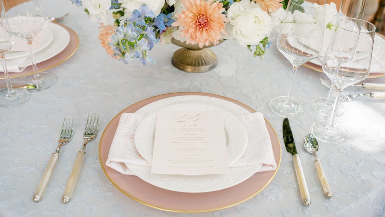 Dinnerware Place Setting Pink Flowers