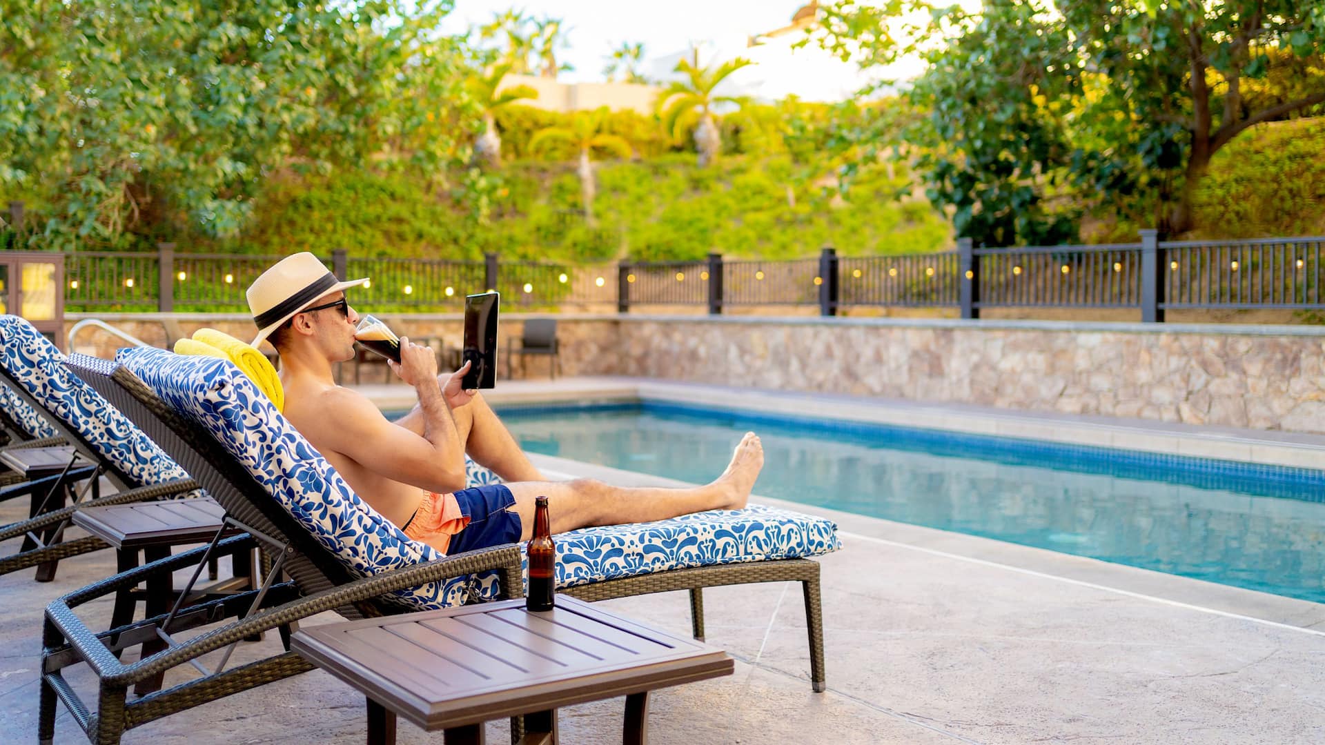 Hyatt Place Los Cabos Man Poolside Afternoon View