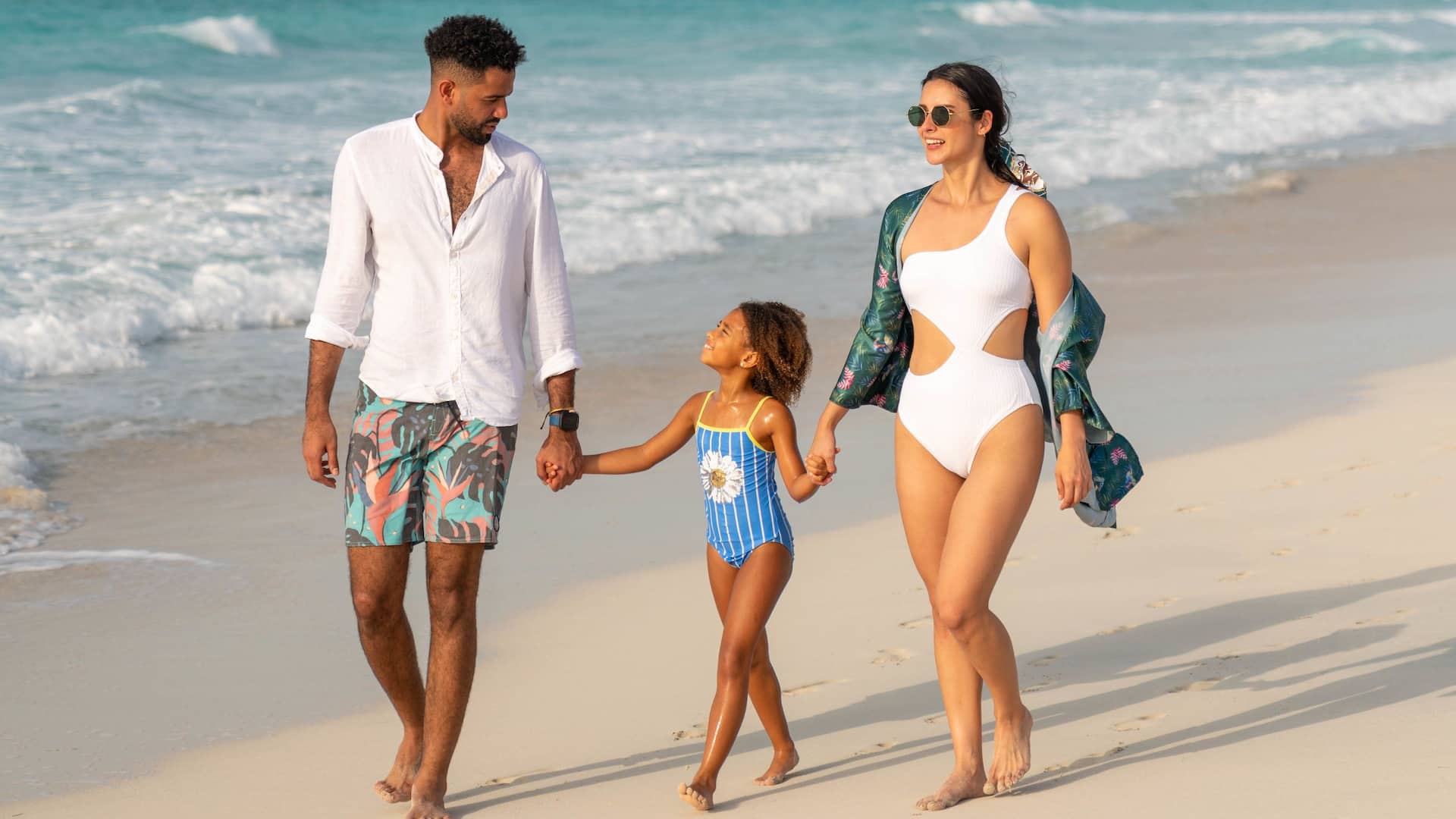 Global Family Beach Daytime Walk