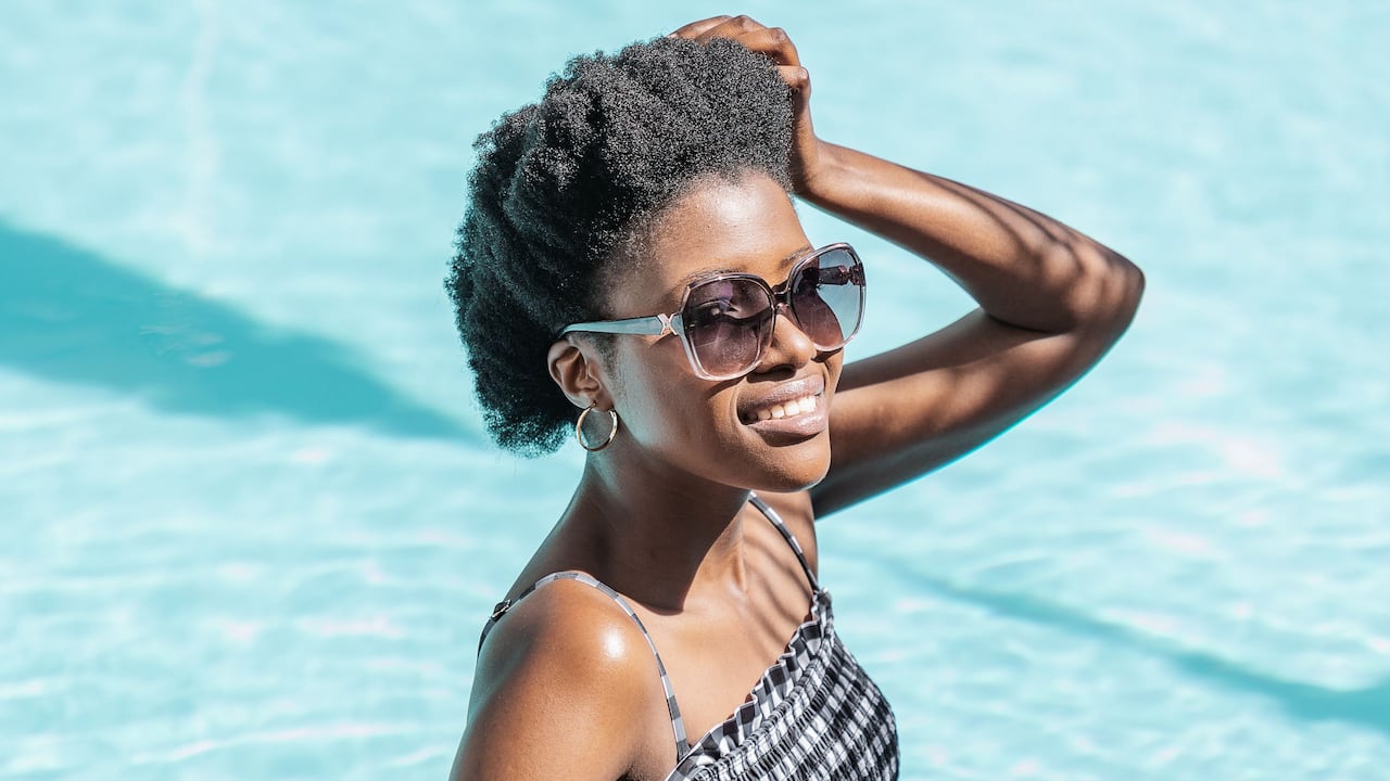 Woman Poolside Drink