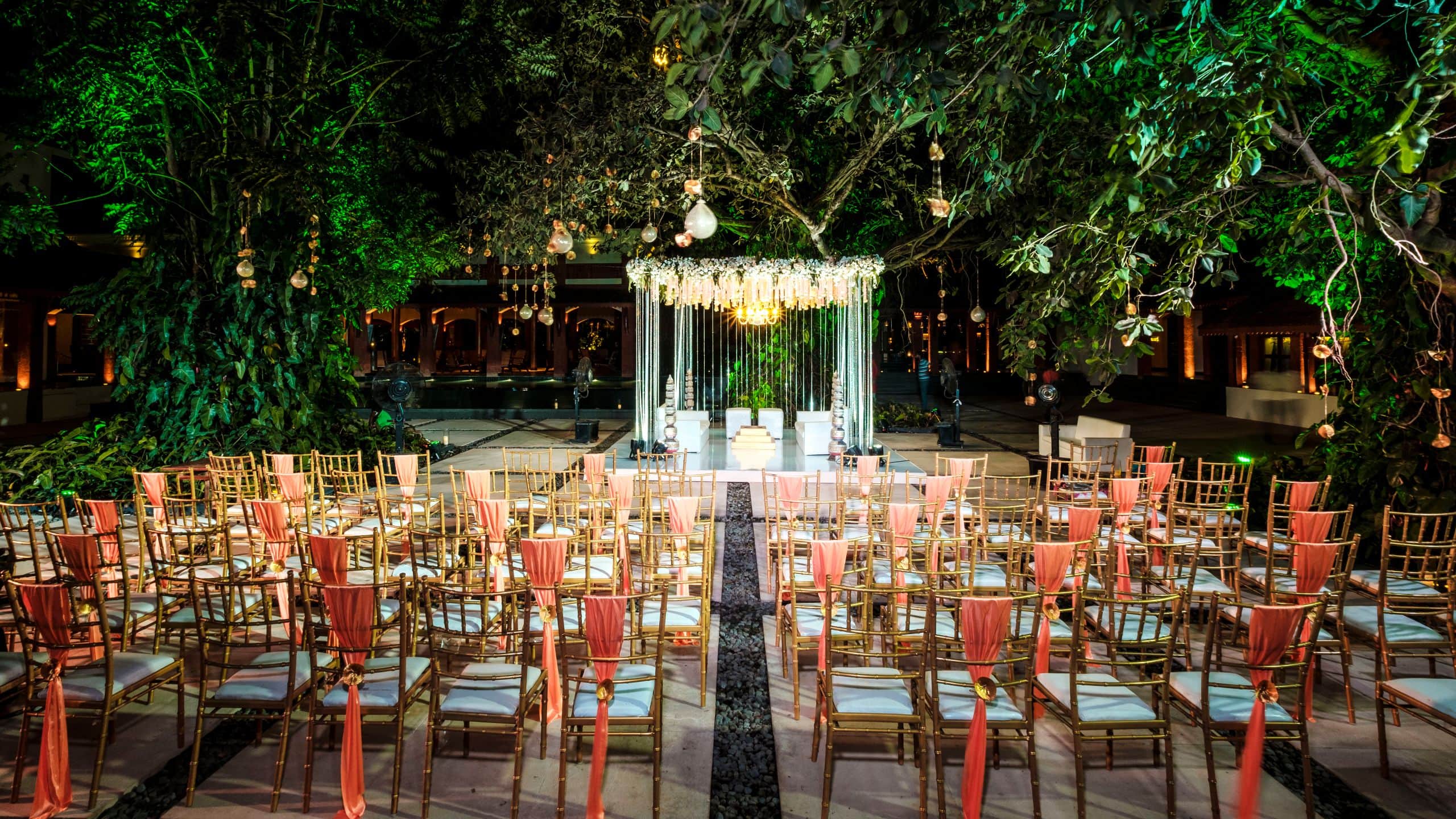 Alila Diwa Goa Wedding Ceremony Nighttime Setup