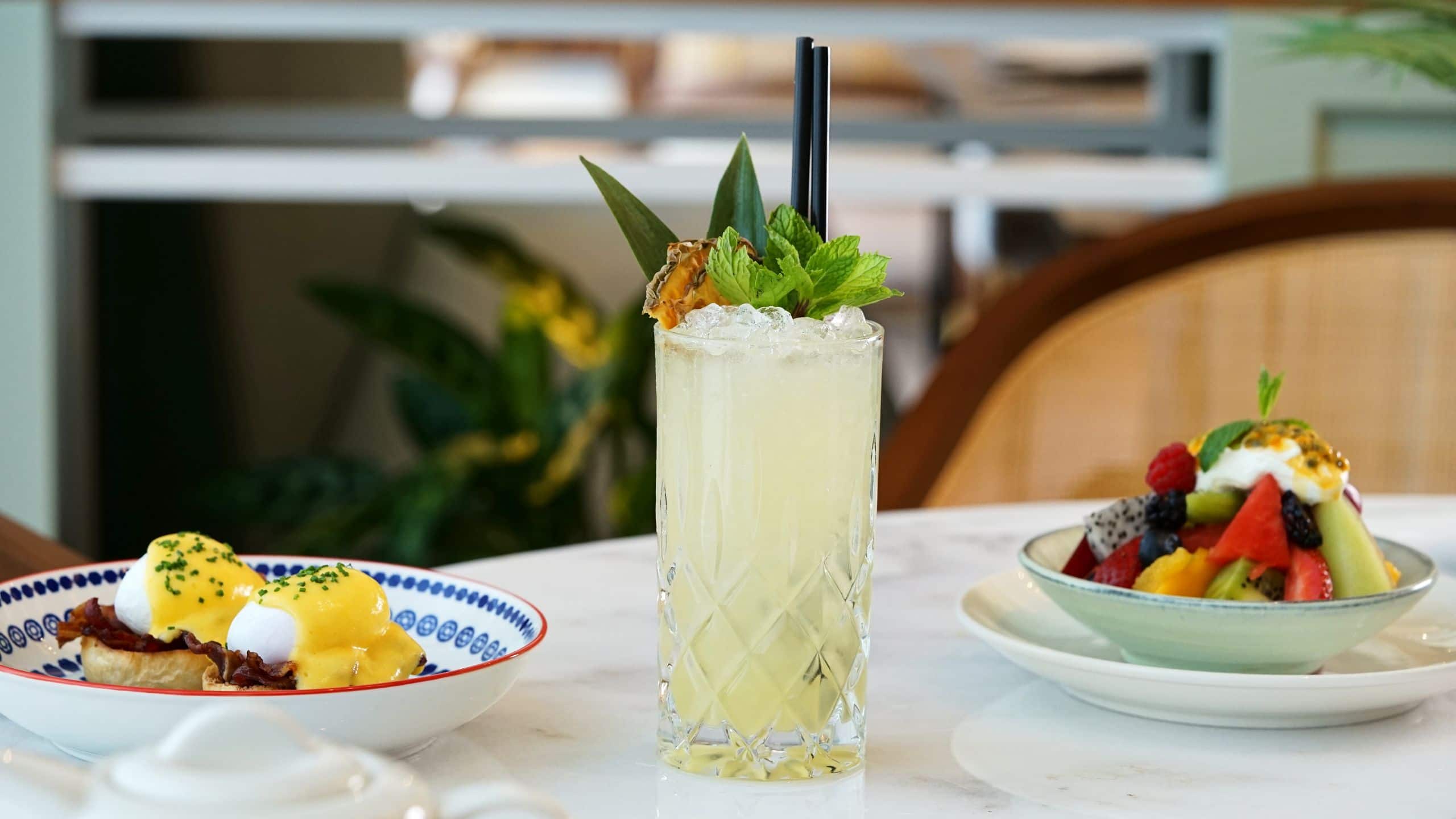 Hyatt Centric Jumeirah Dubai Eunoia Mocktail Fruit Bowl Eggs