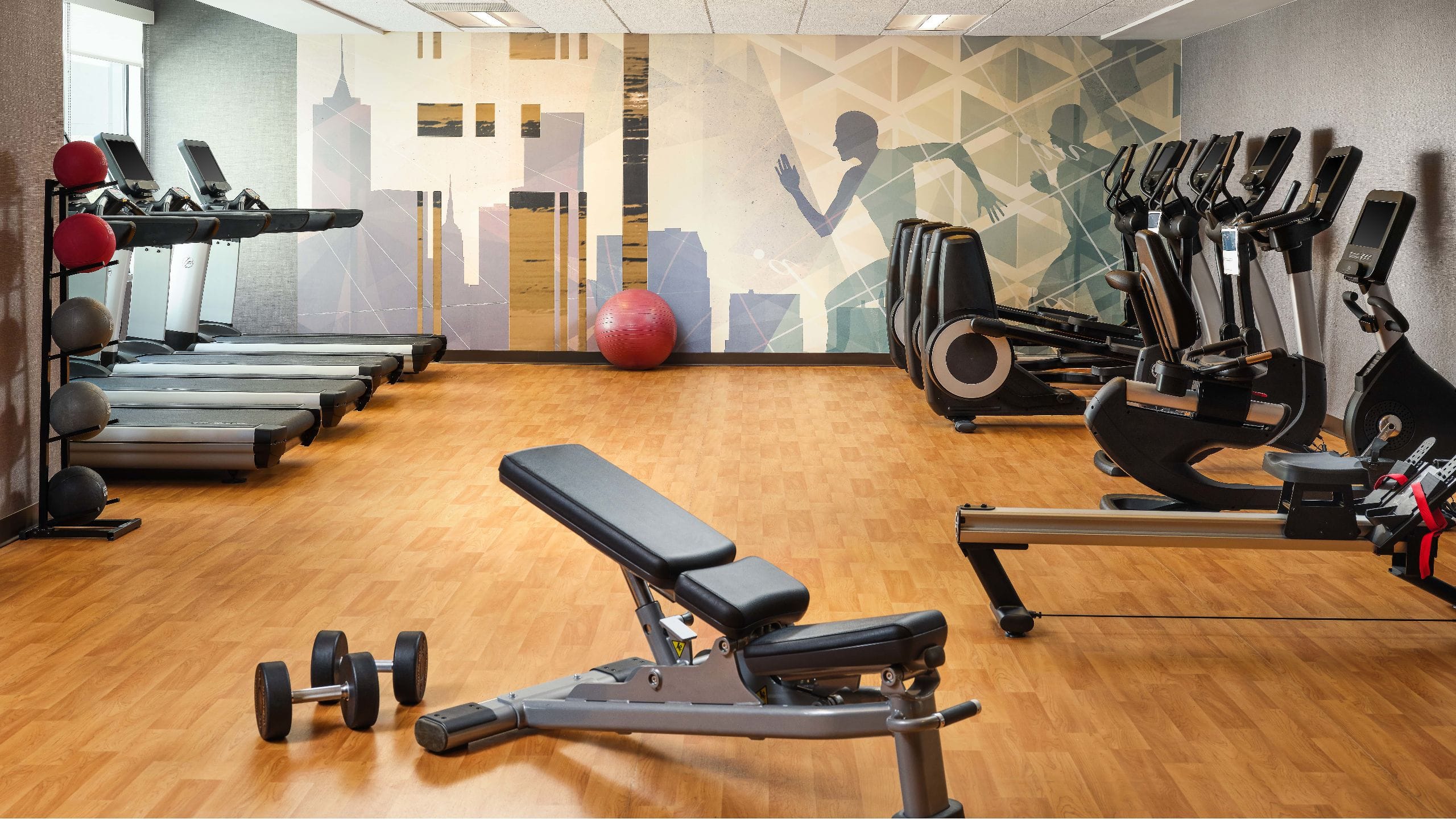 Hyatt House LA - University Medical Center Fitness Center Treadmill Weights