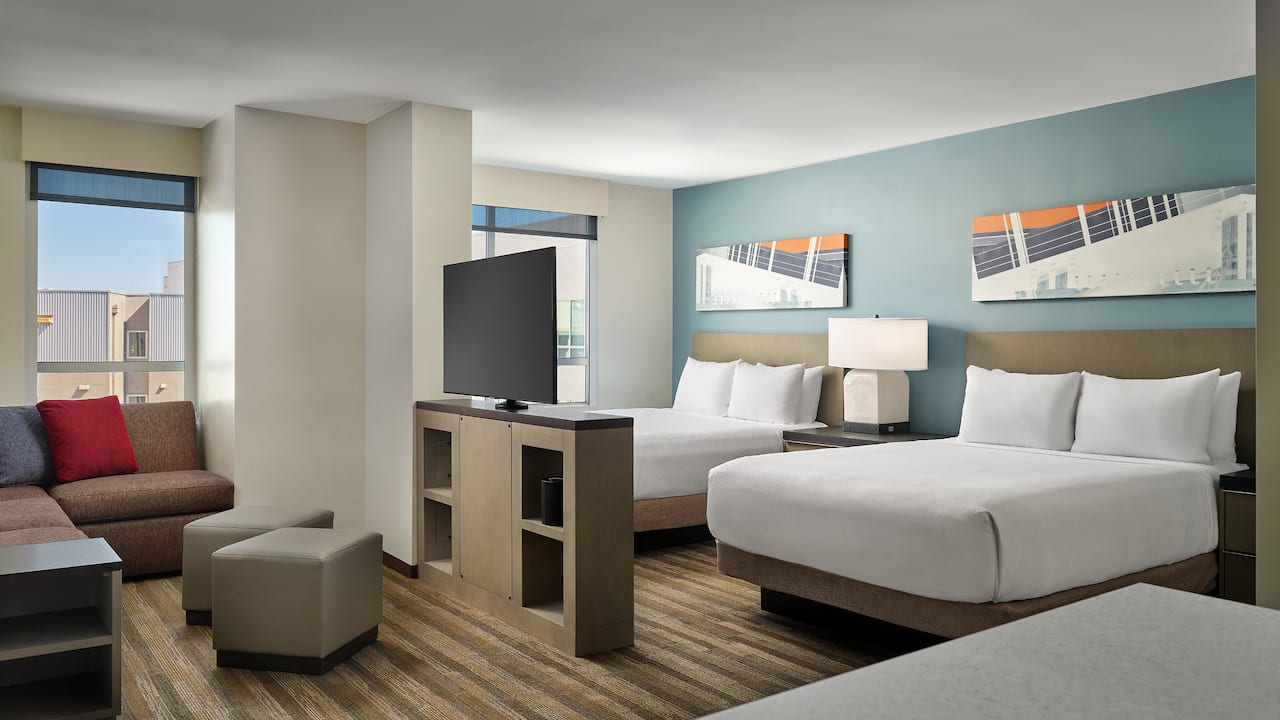 Studio Kitchen Suite with two queen beds and sofa sleeper 