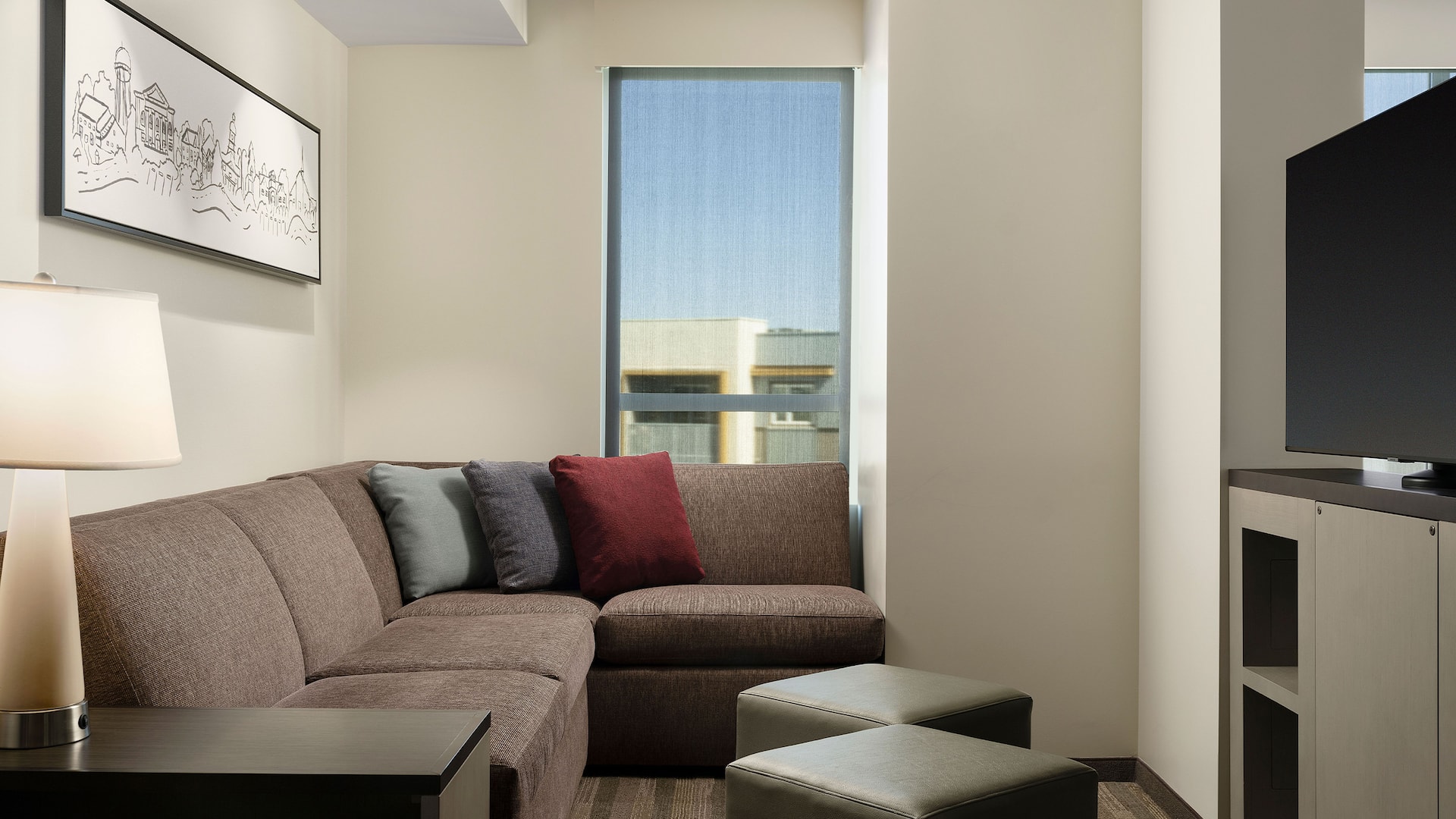 Hyatt House LA - University Medical Center Guestroom Living Area Couch