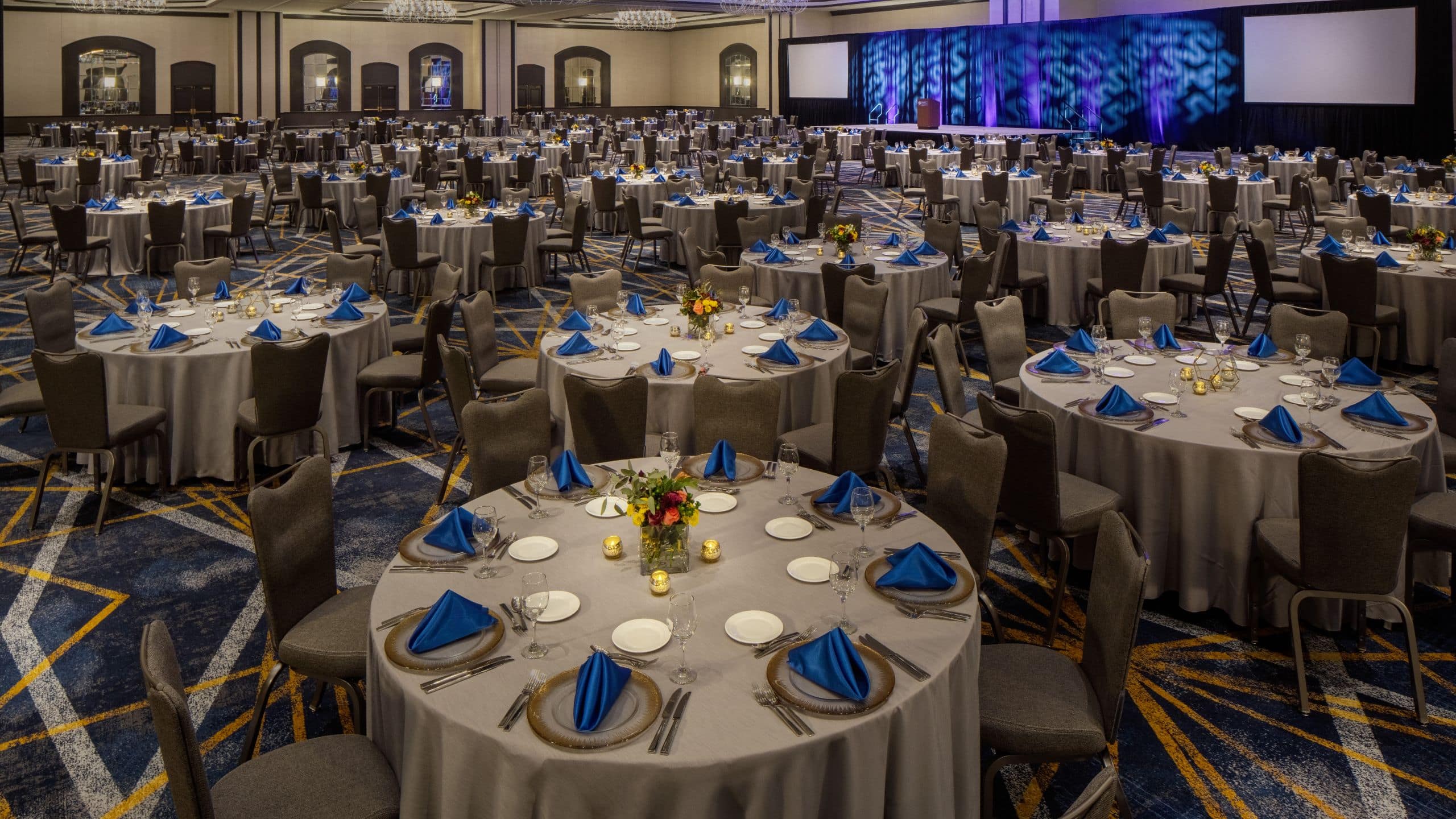 Hyatt Regency Jacksonville Riverfront Grand Ballroom Banquet Round Table Setup