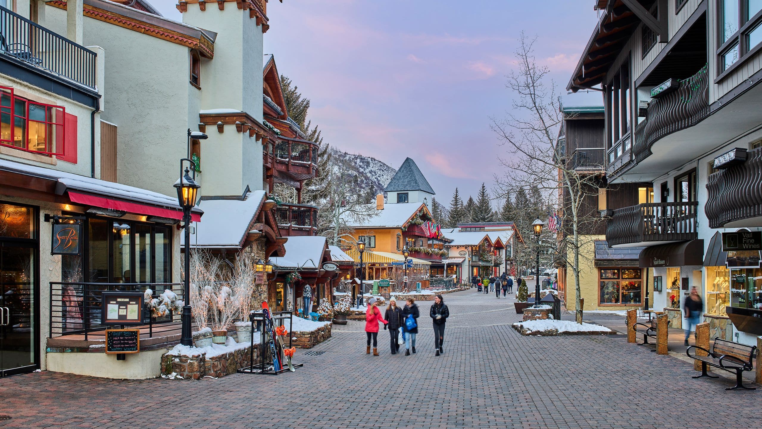 Austria Haus Vail Village Walkway Evening View