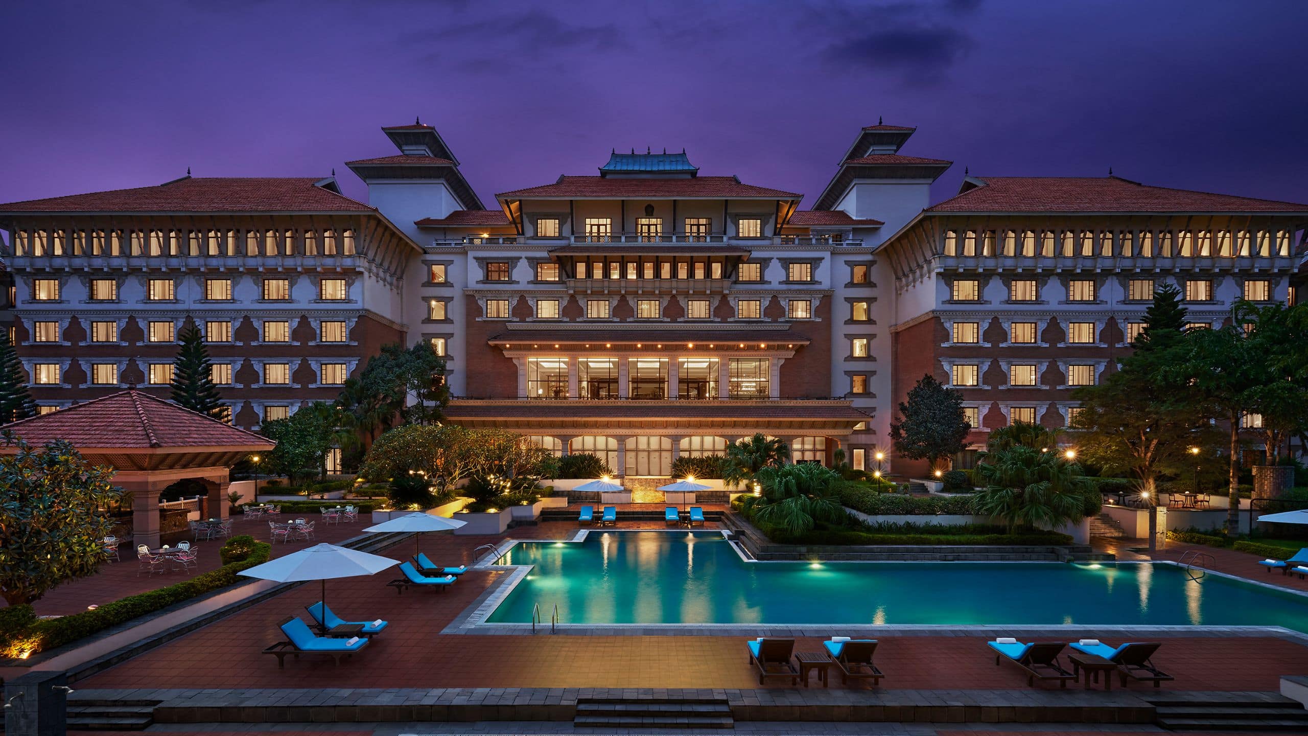 Hyatt Regency Kathmandu Pool Evening View