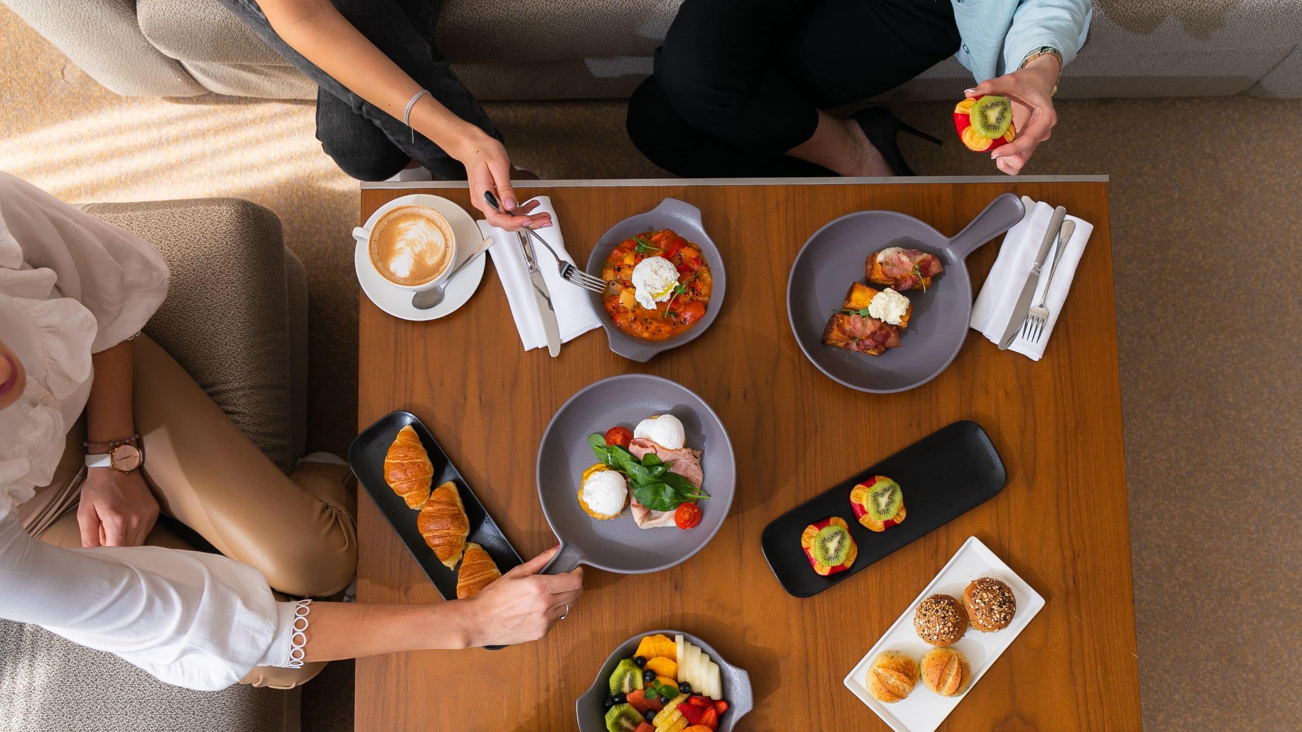 Hyatt Regency Belgrade Room Service Table Pastry Fruit Coffee
