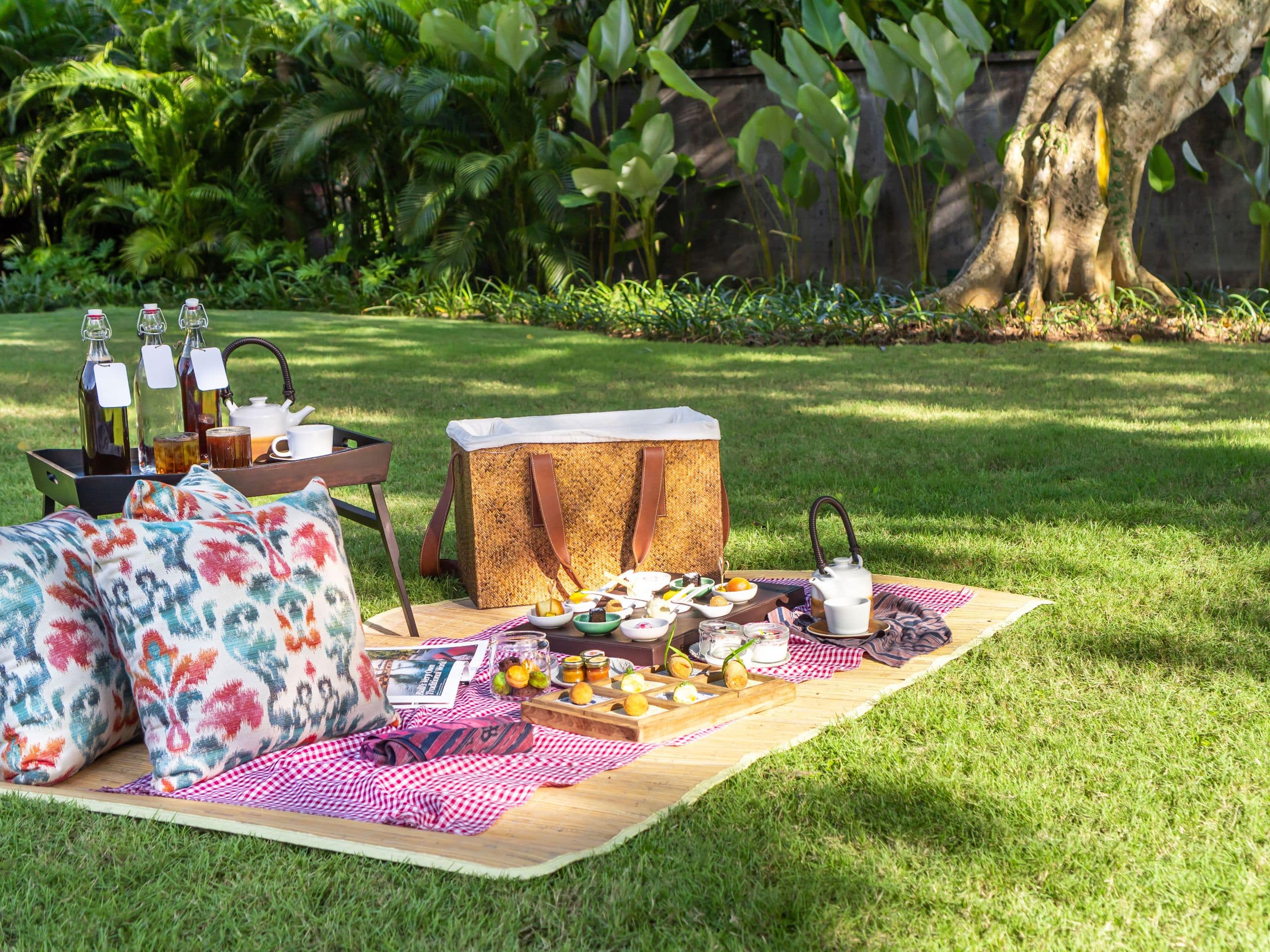 Andaz Bali Afternoon Tea Garden Picnic Setup