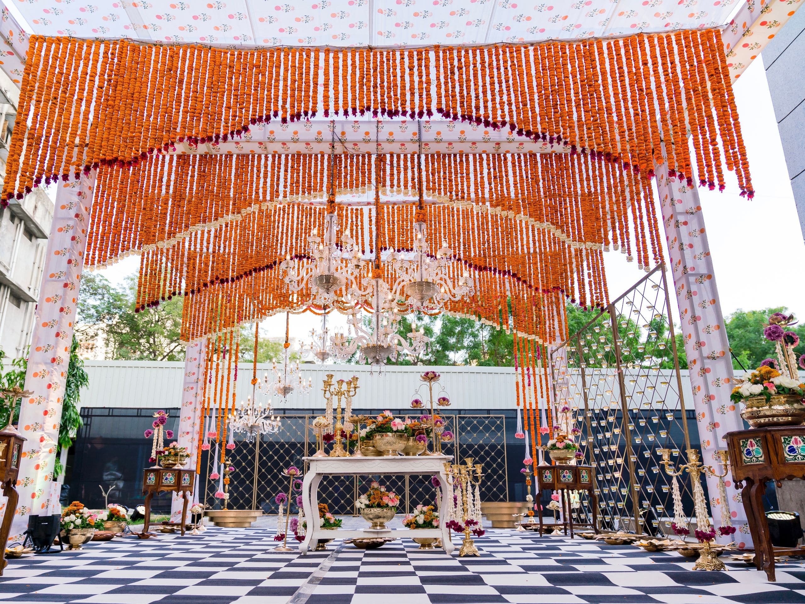 Hyatt Regency Ahmedabad Indian Wedding Ceremony Table Setup