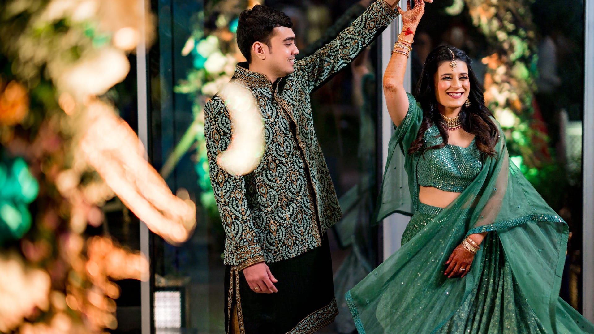 Hyatt Regency Ahmedabad Indian Wedding Dancing Couple