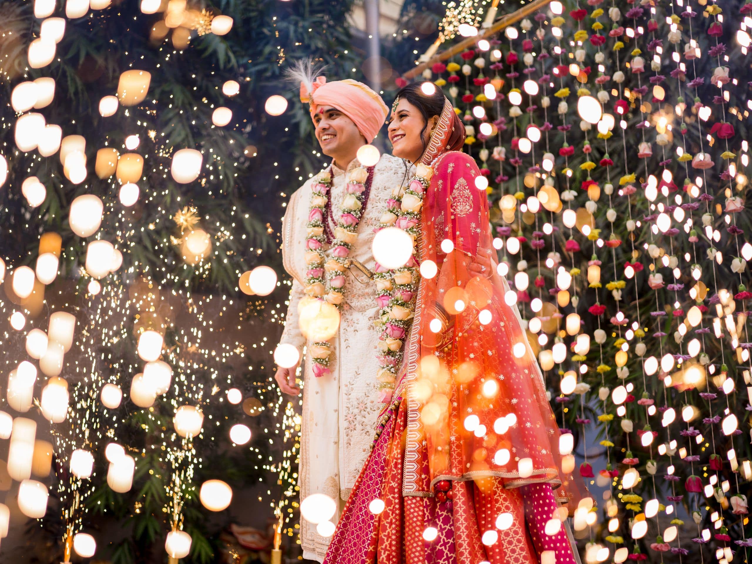 Hyatt Regency Ahmedabad Indian Wedding Couple Varmala