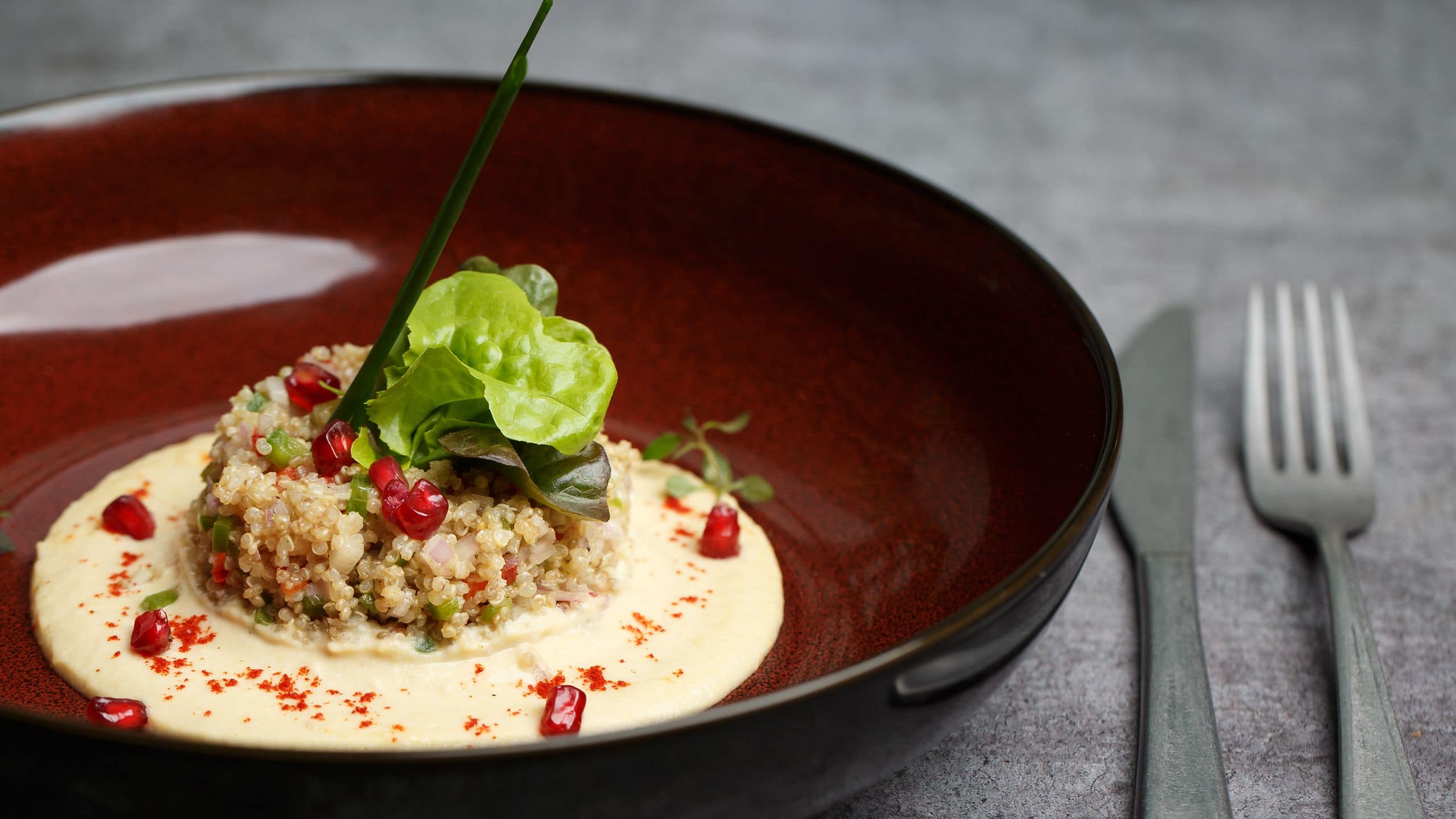 Hyatt Centric Soalteemode Kathmandu Hummus Quinoa Close-up