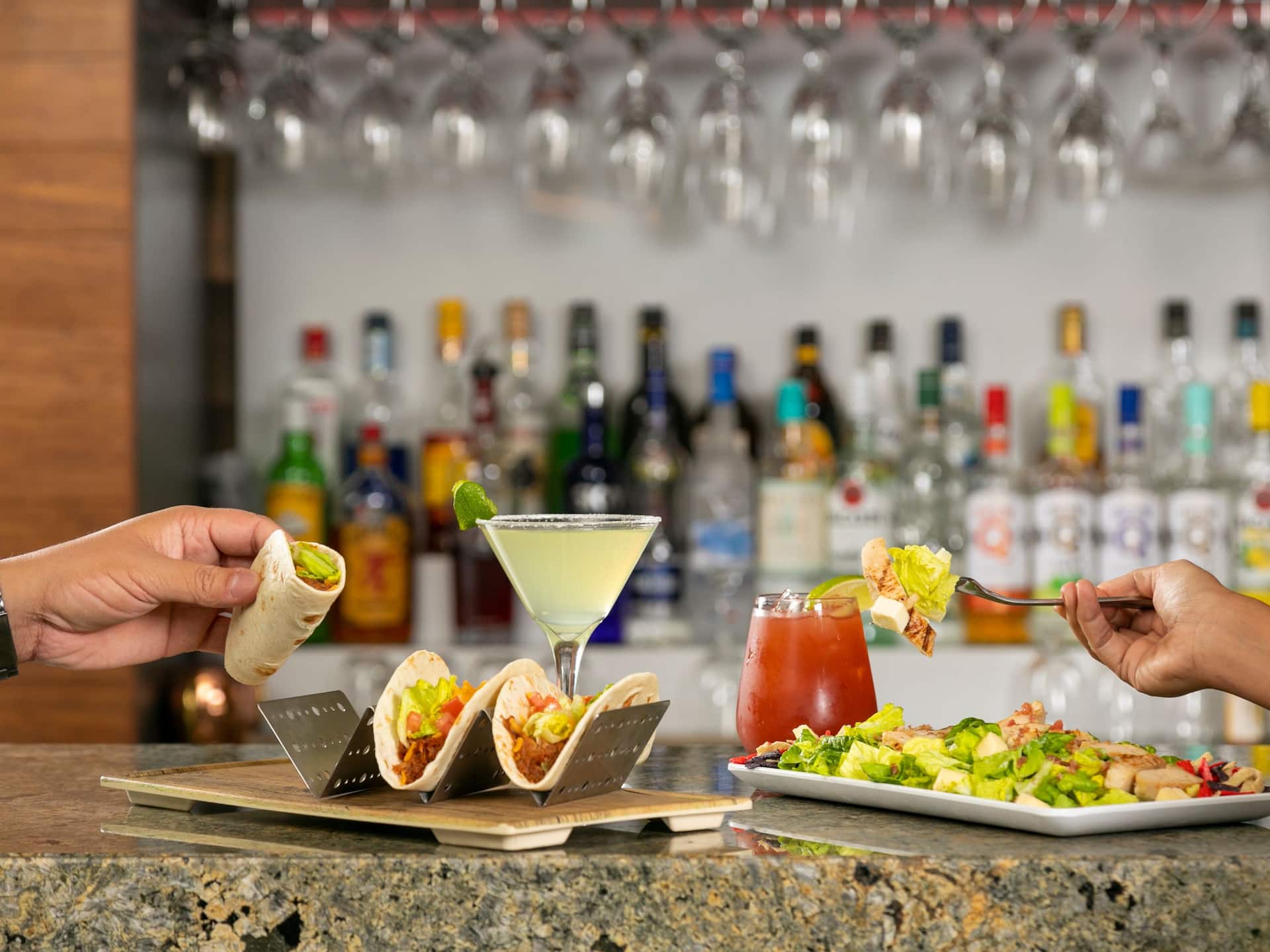 Hyatt Place Bayamón Tacos Chicken Salad Cocktails Bar