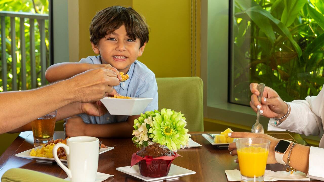 Boy Eating Breakfast