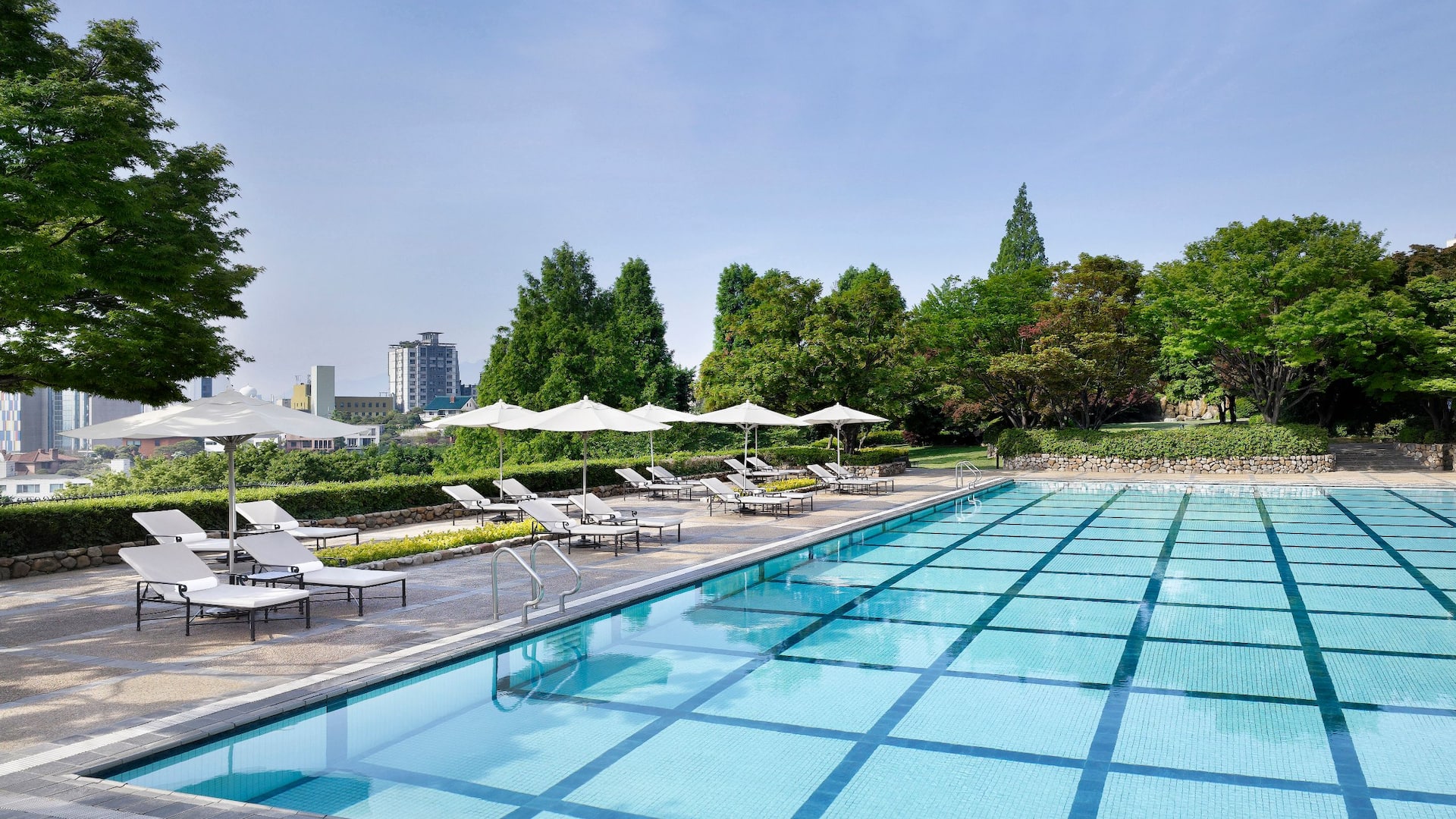 Grand Hyatt Seoul Pool Daytime Seating View