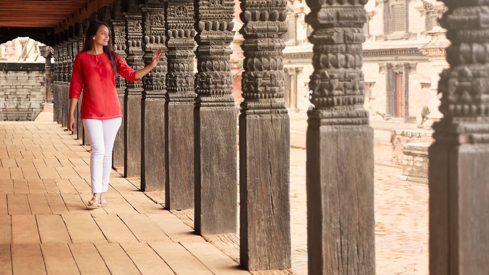 Hyatt Regency Kathmandu Bhaktapur Durbar Square Woman Walking