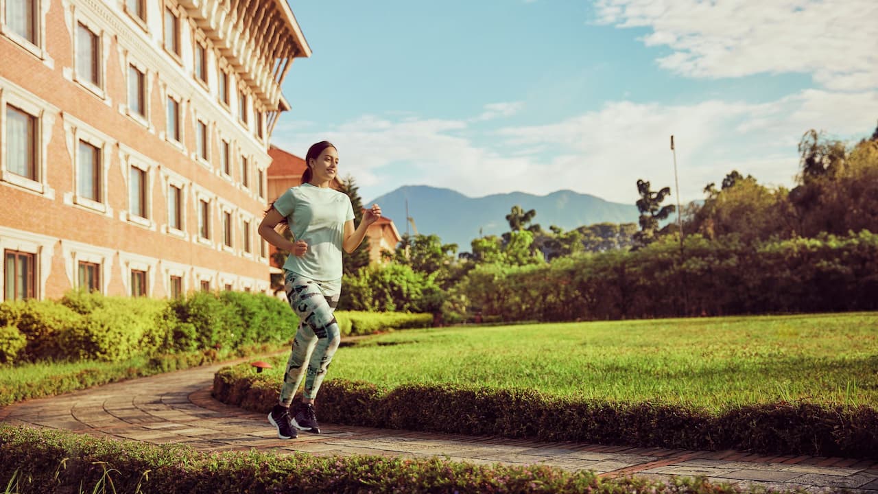 Woman Jogging at Hyatt Regency Kathmandu