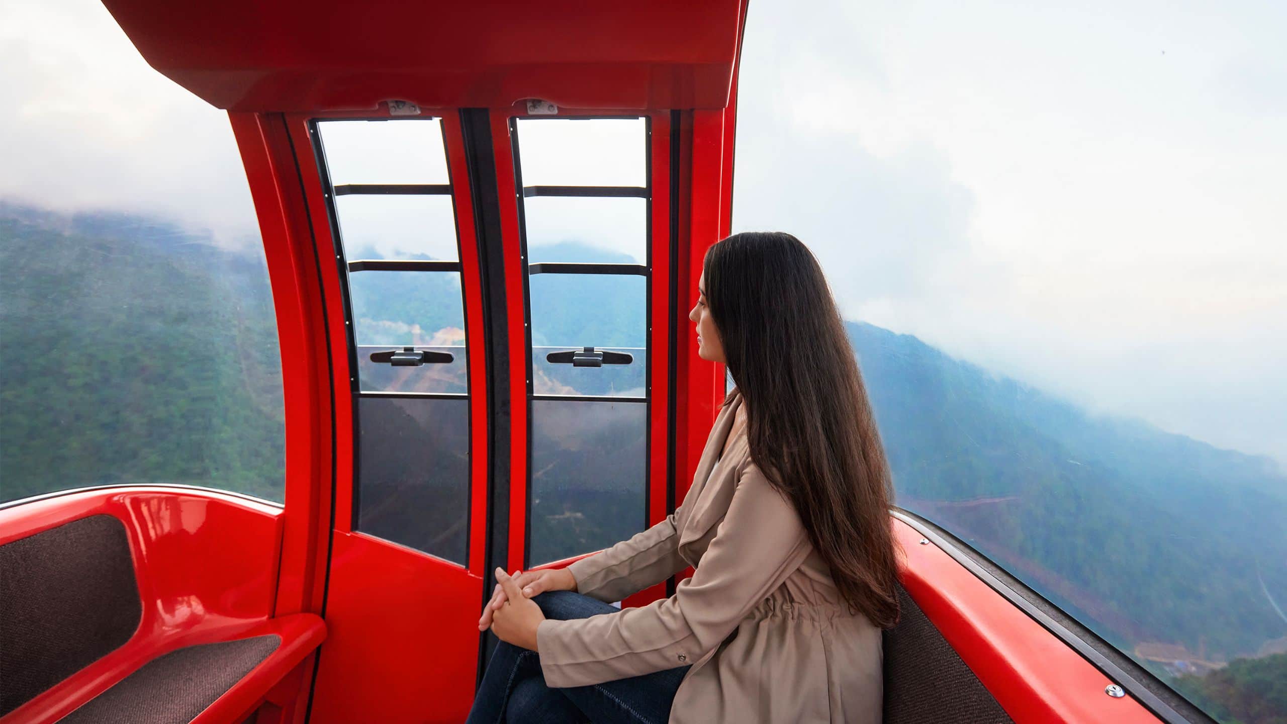 Hyatt Regency Kathmandu Cable Car Woman Gazing