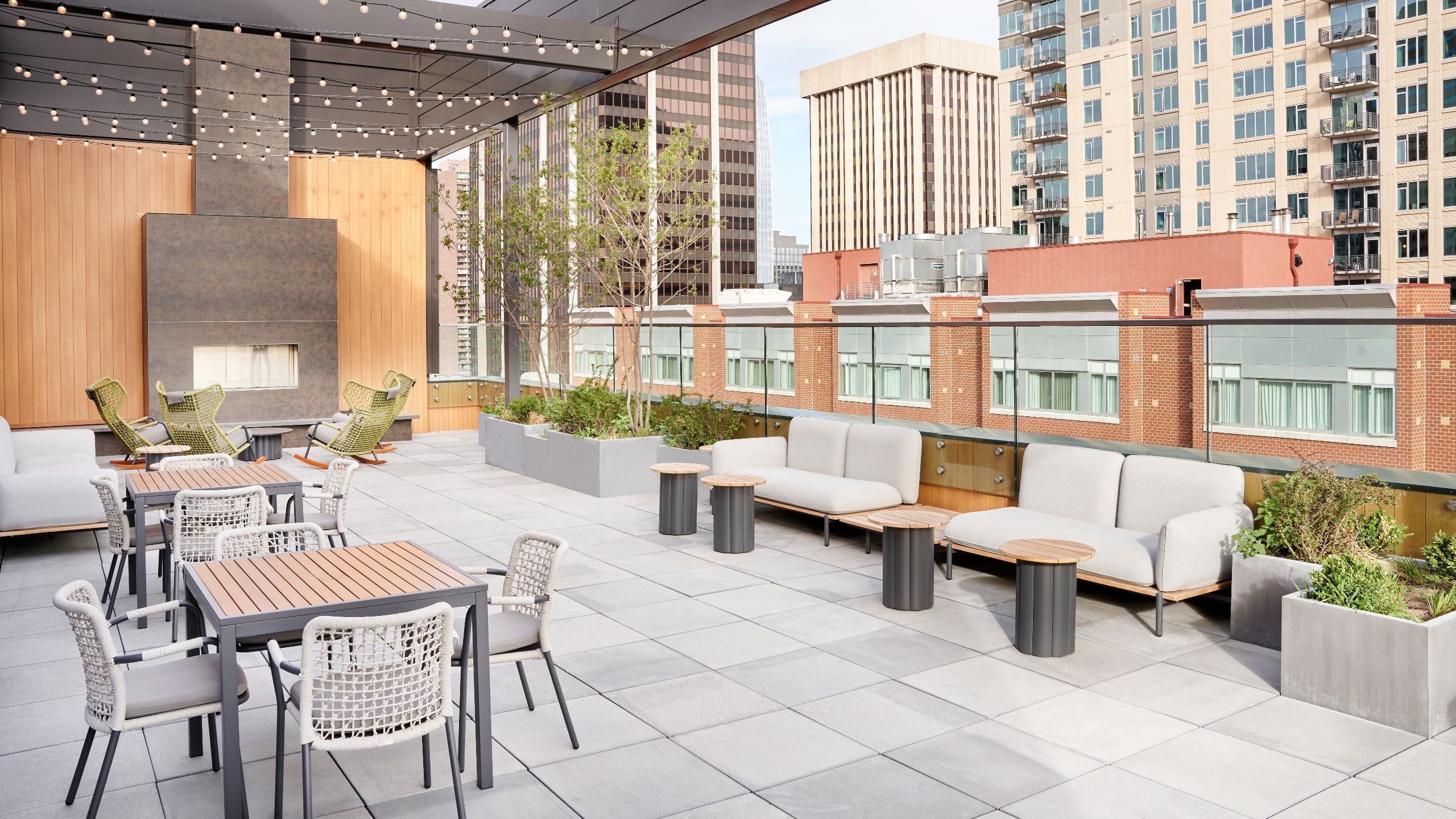 1 of 3 Hyatt Centric Downtown Denver Rooftop Terrace Seating View