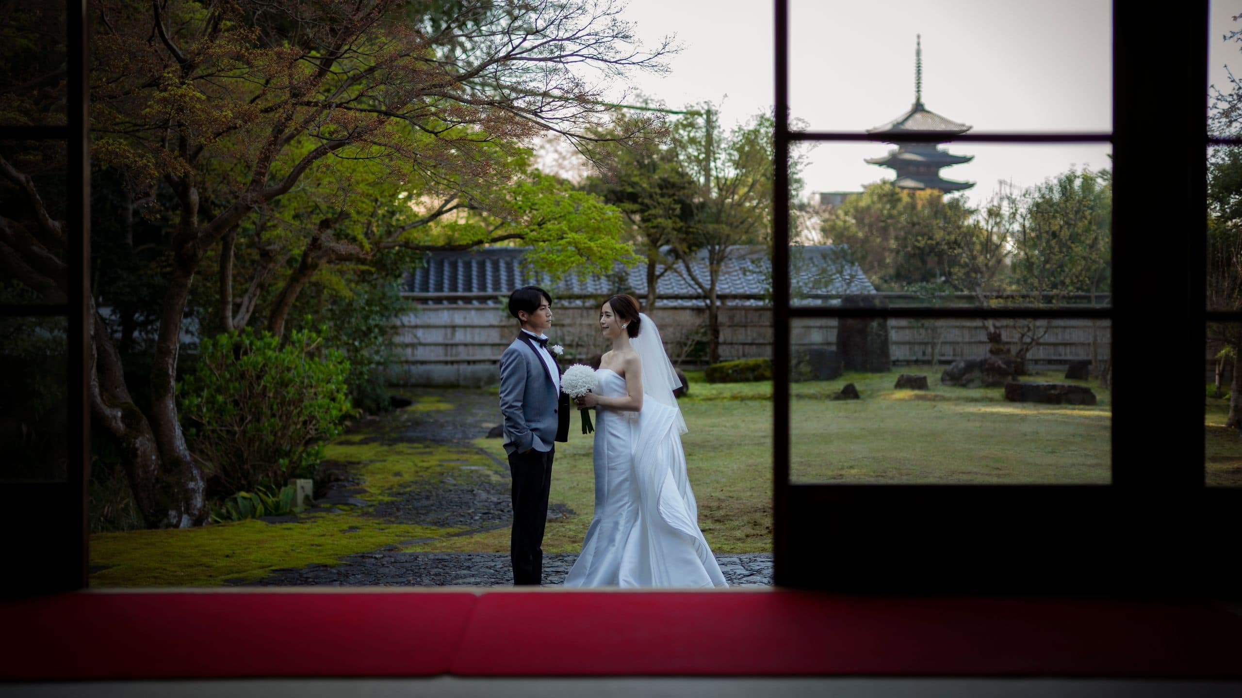 Park Hyatt Kyoto Wedding Gesshinin Pagoda