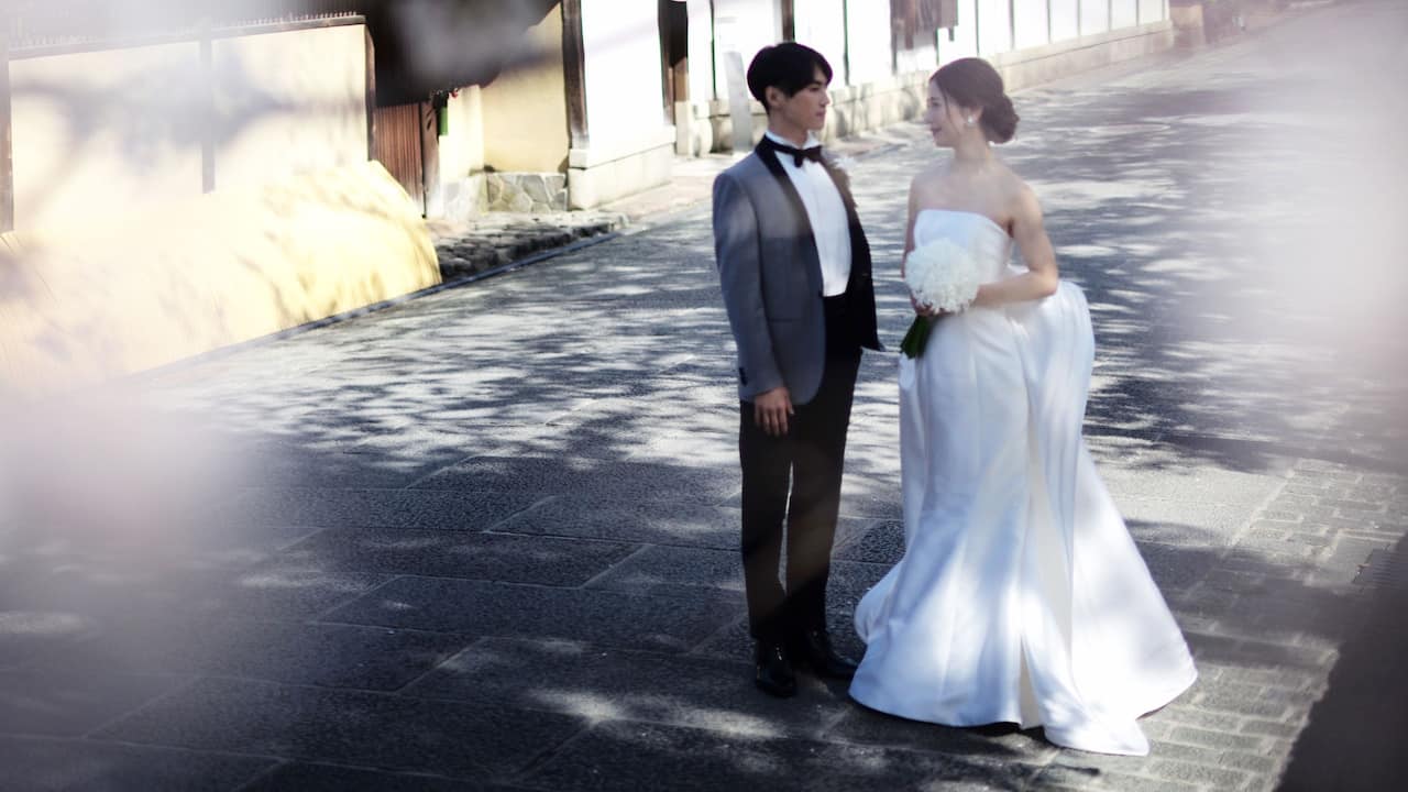 Wedding Couple Street View