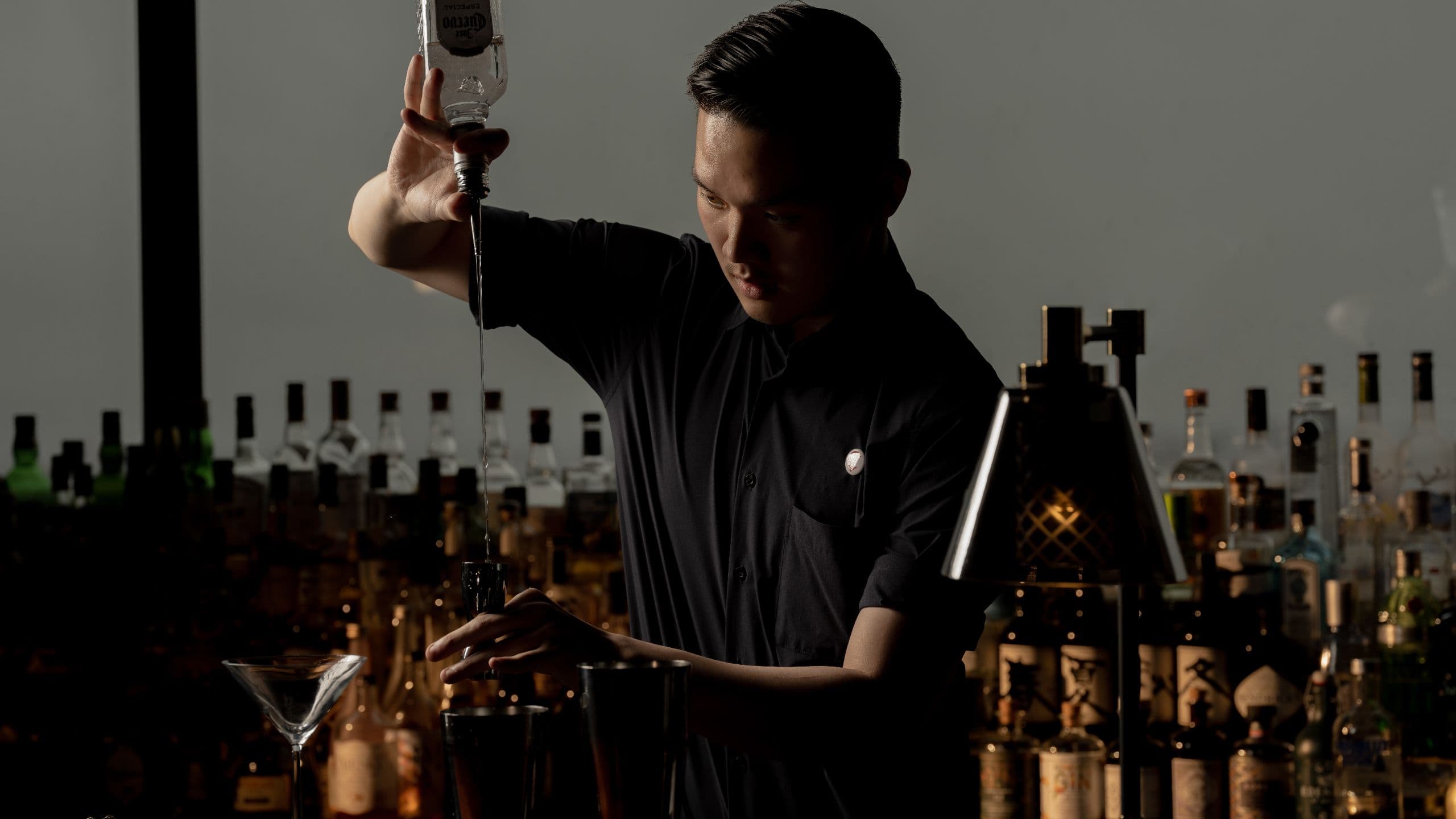 Hyatt Centric Kanazawa Roofterrace Bar Bartender Making Cocktail