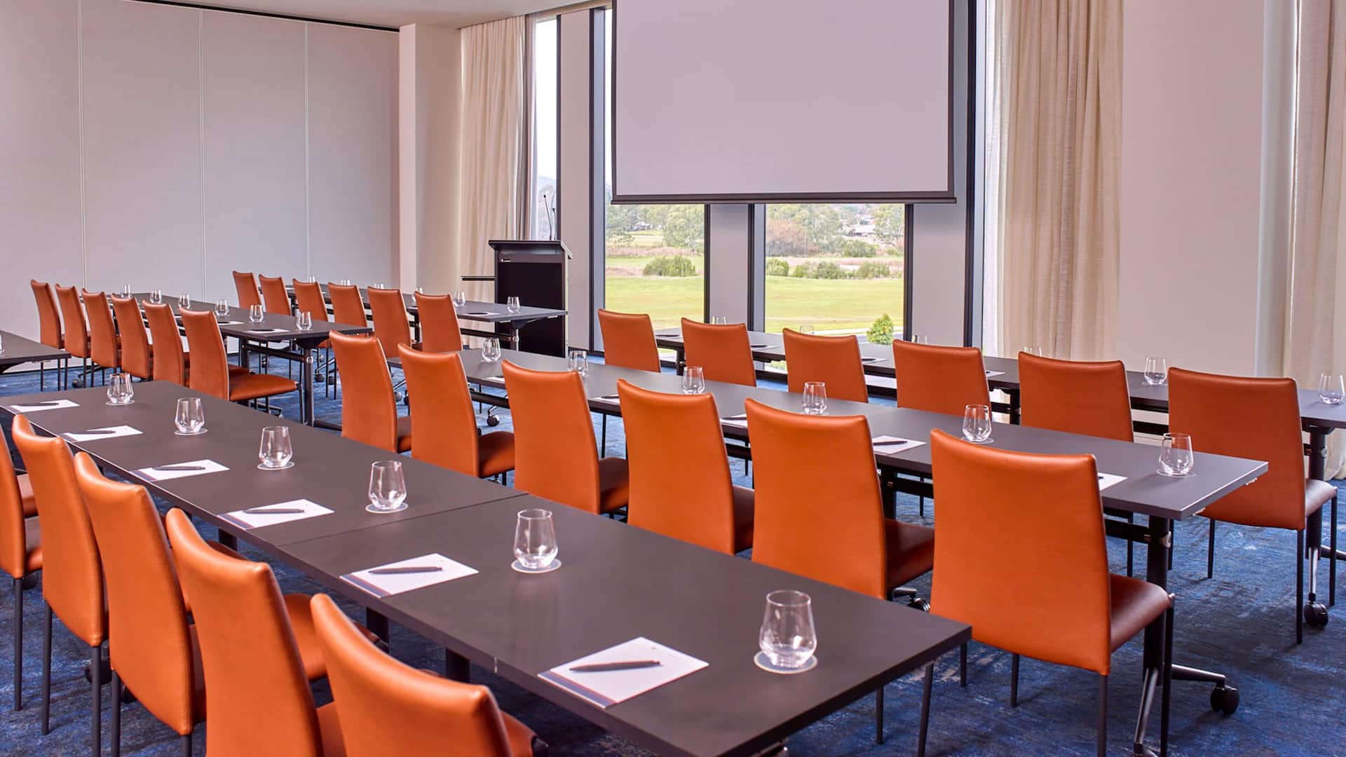 3 of 6 Hyatt Place Melbourne Caribbean Park Meeting Place Tables View