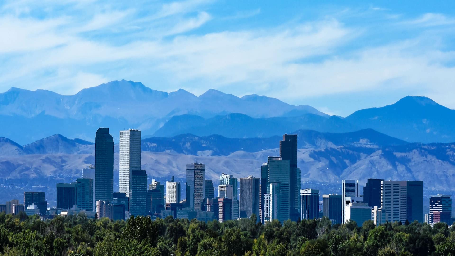 Hyatt Regency Denver at Colorado Convention Center Denver Skyline With Mountains