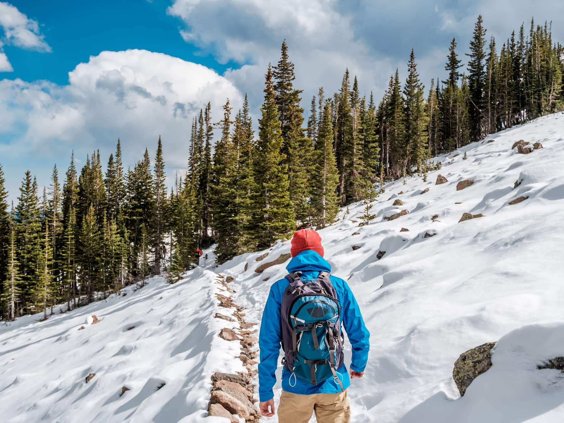 Hyatt Regency Denver at Colorado Convention Center Man Hiking Snowy Trail