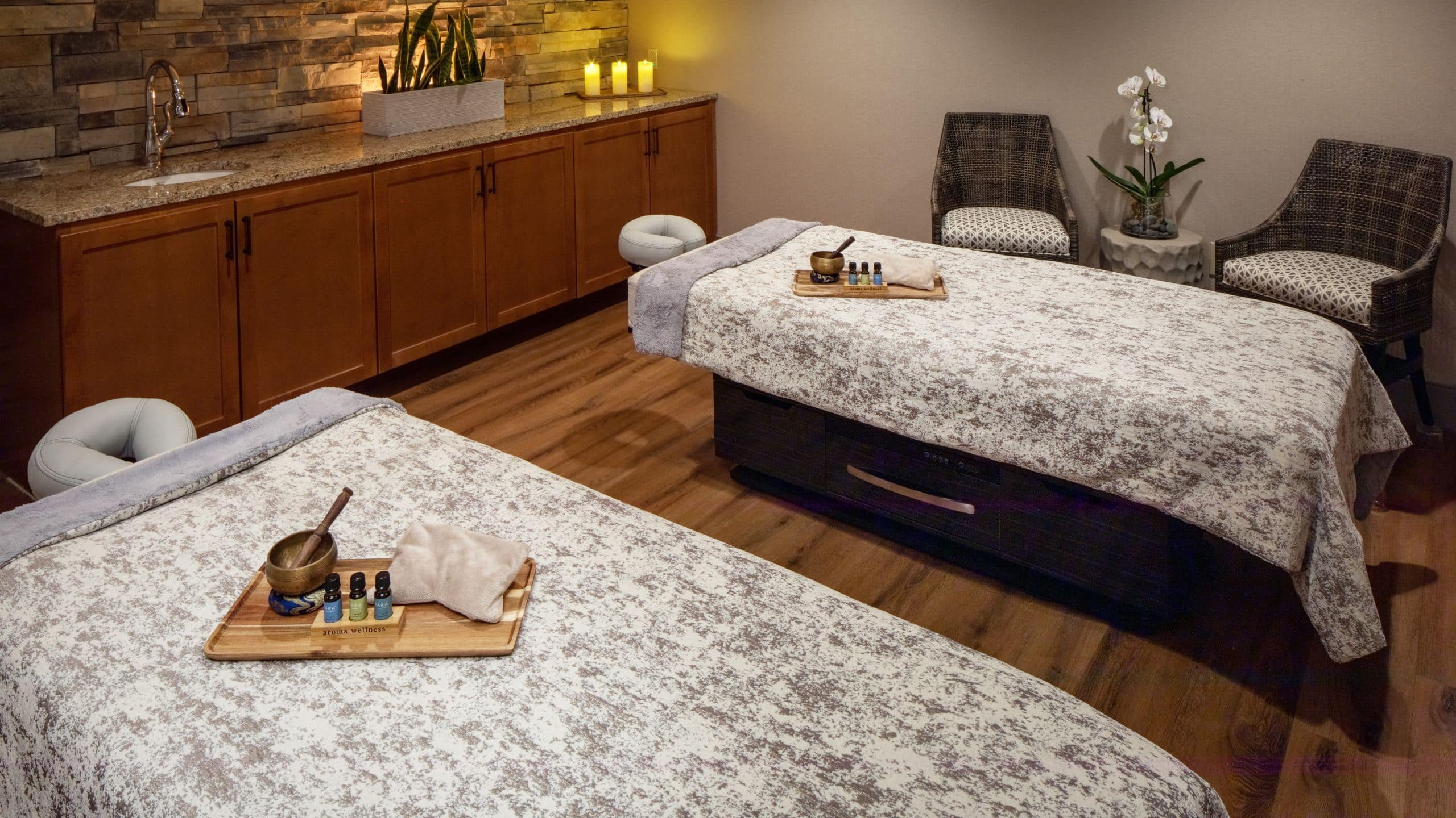 The Elms Hotel & Spa Spa Couples Treatment Room Setup