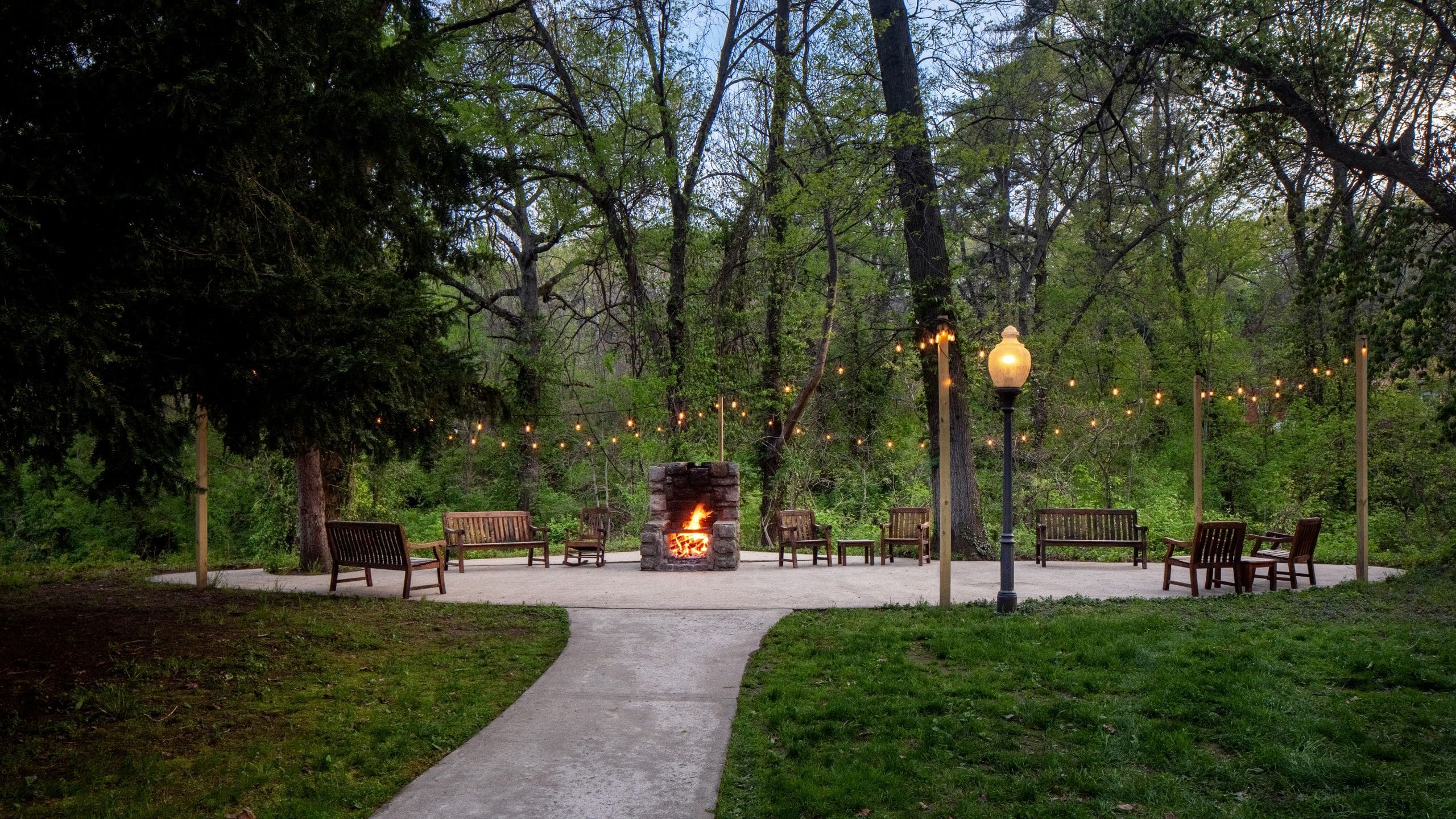 The Elms Hotel & Spa Stone Firepit View