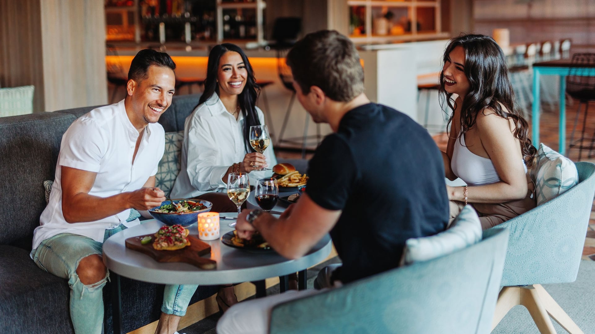 Hyatt Regency La Jolla at Aventine Drift Restaurant People Eating Food Wine