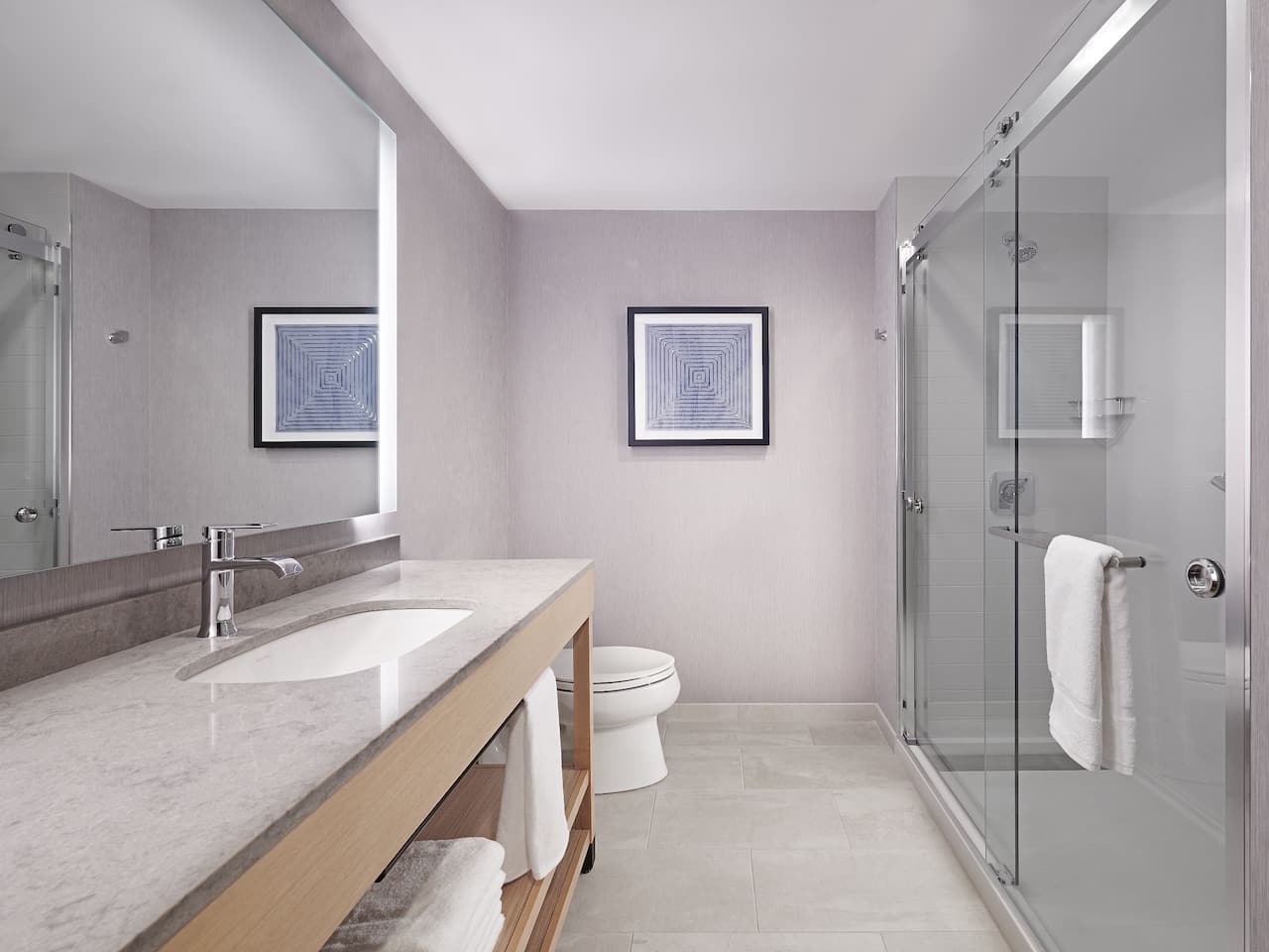 Guestroom Bathroom Shower Sink Towels