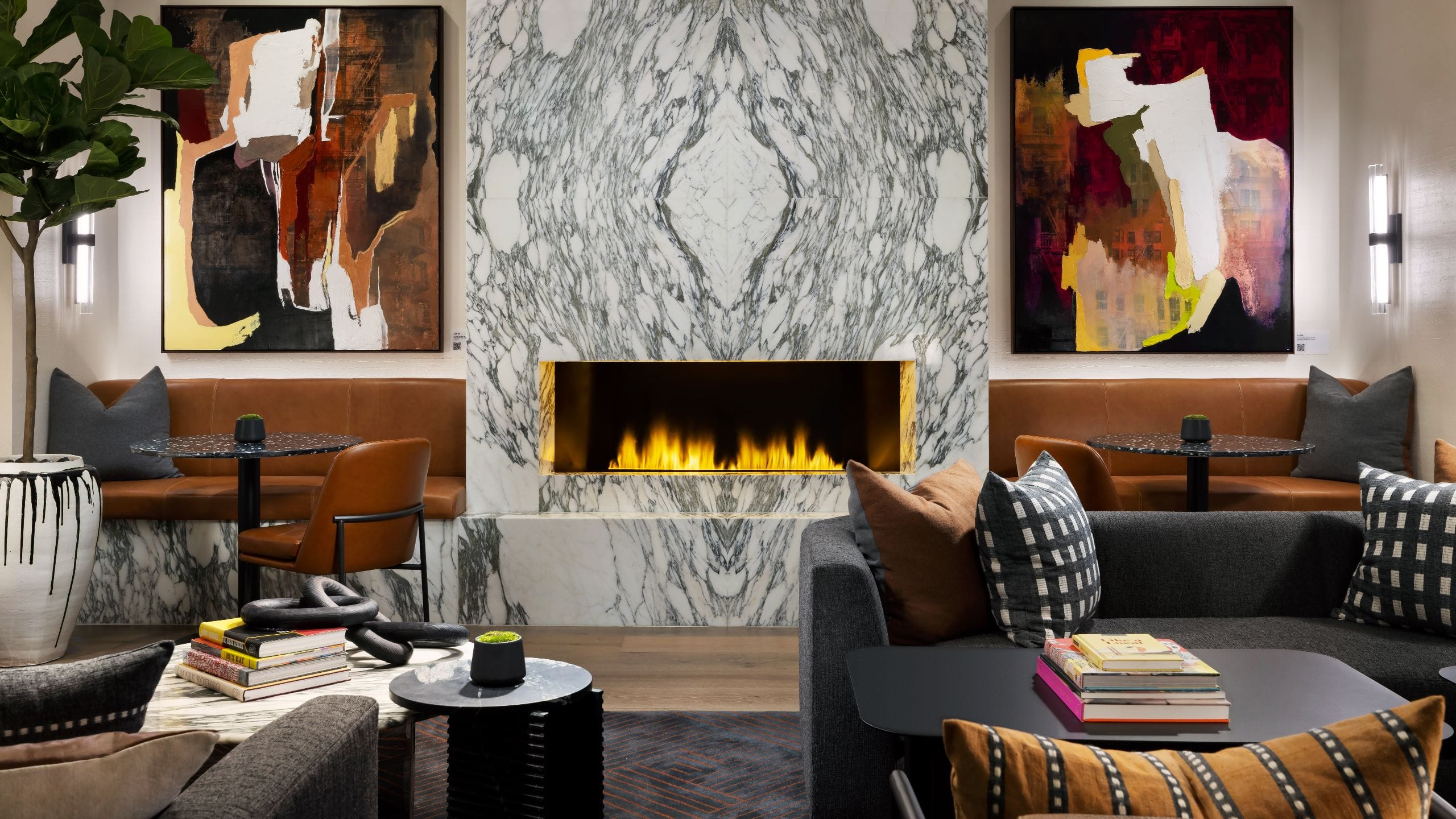 Hyatt Regency San Francisco Downtown SOMA Regency Lounge Fireplace Seating