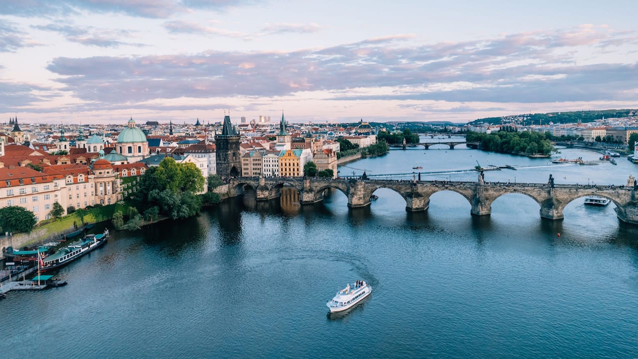 Charles Bridge crosses the Vltava river – Andaz Prague