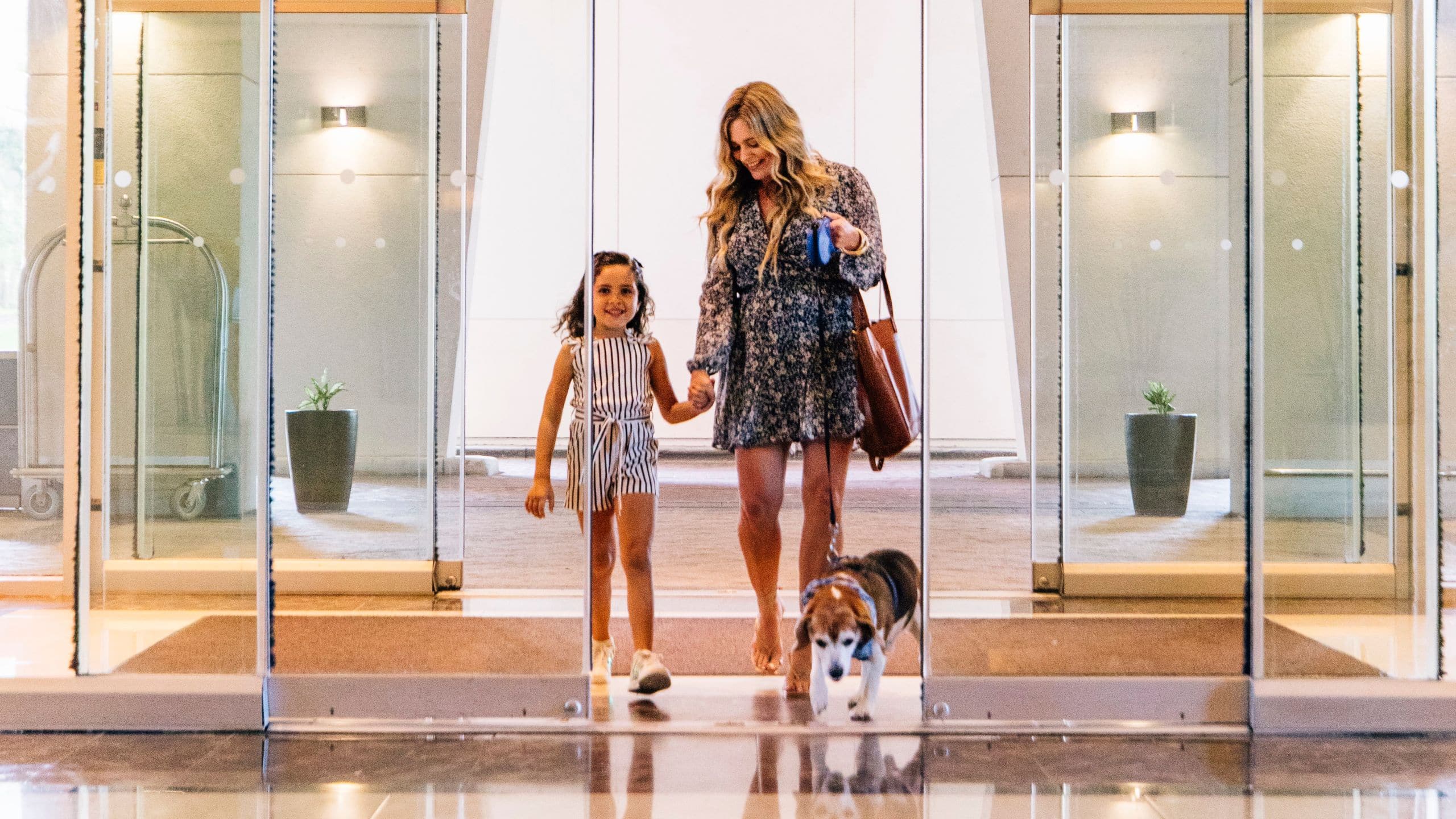 Hyatt Regency Orlando Lobby Arrival Family Dog