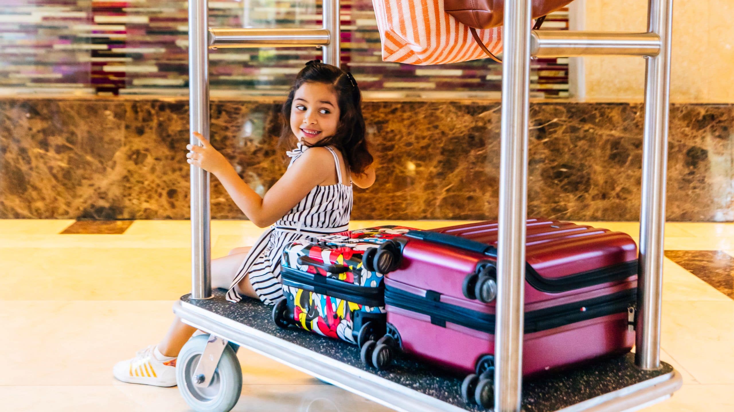 Hyatt Regency Orlando Lobby Luggage Cart Child