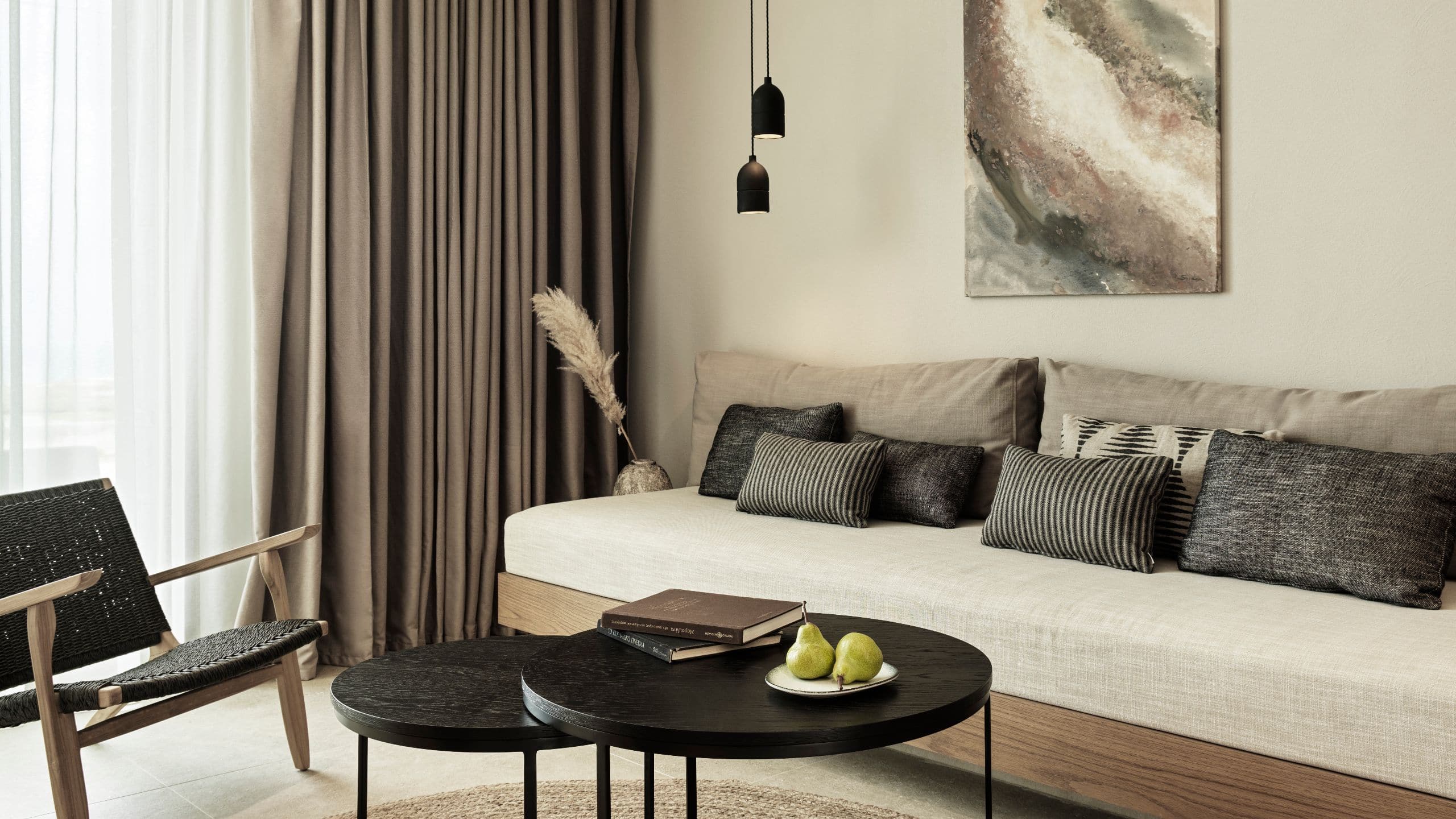 4/10 The Unbound Collection by Hyatt JTRUB P0016 Guestroom Couch Coffee Table