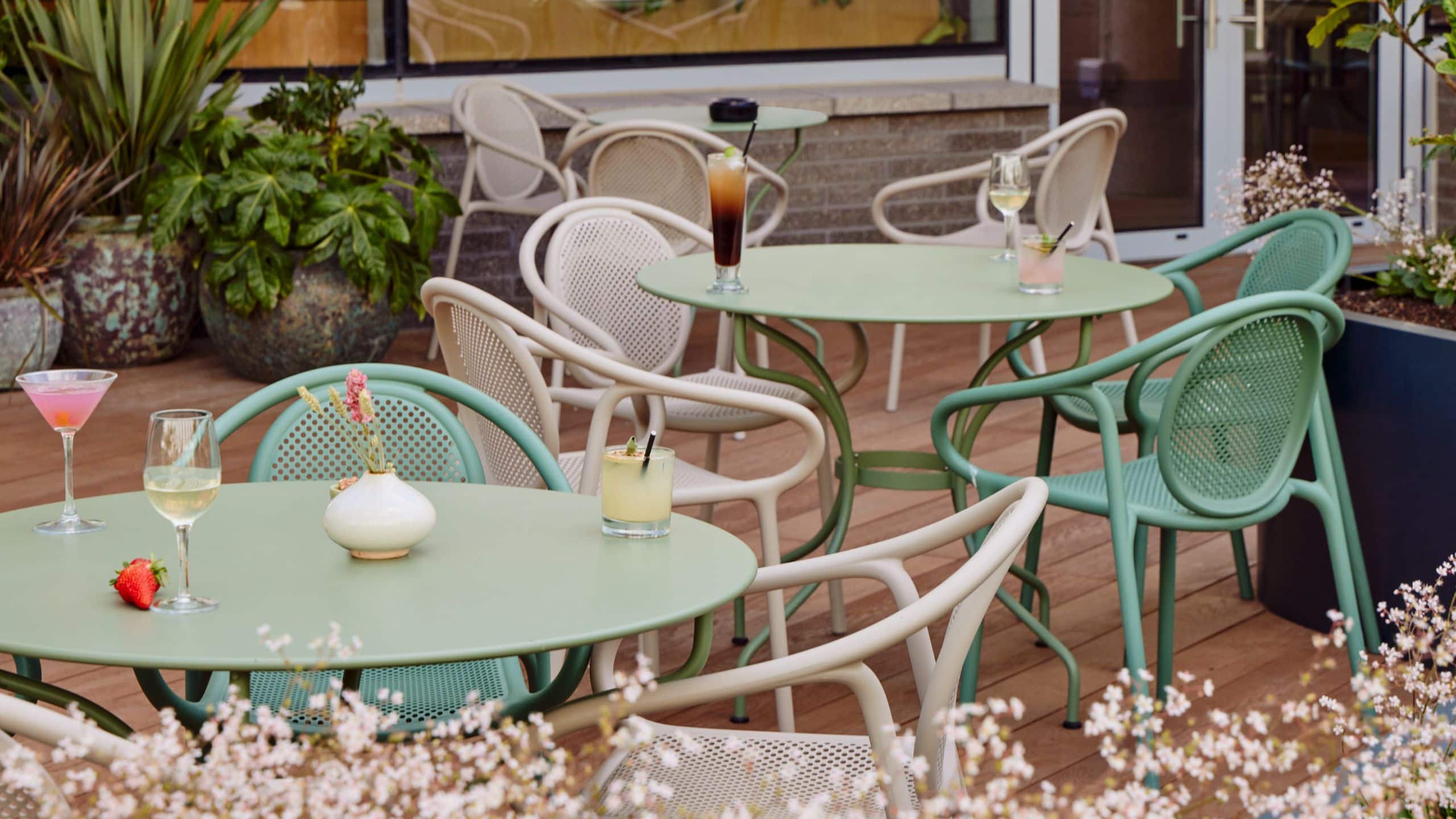 Hyatt Centric Cambridge Terrace Cocktails Spread