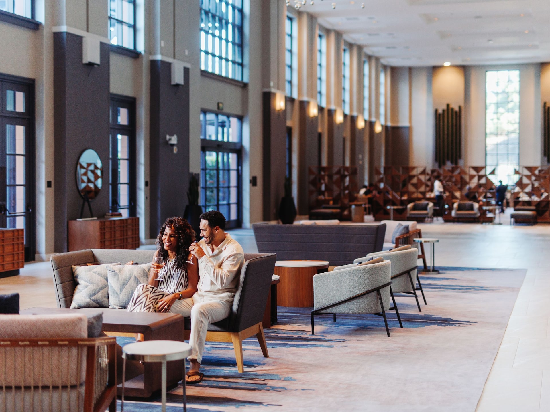 Hyatt Regency La Jolla at Aventine Foyer Couple Drinks
