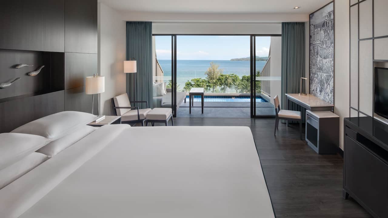 Hyatt Regency Phuket Resort King Bed with Plunge Pool Bedroom with View