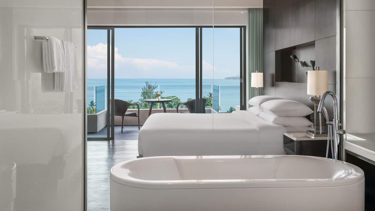 Hyatt Regency Phuket Resort King Bed Ocean View Bathroom View