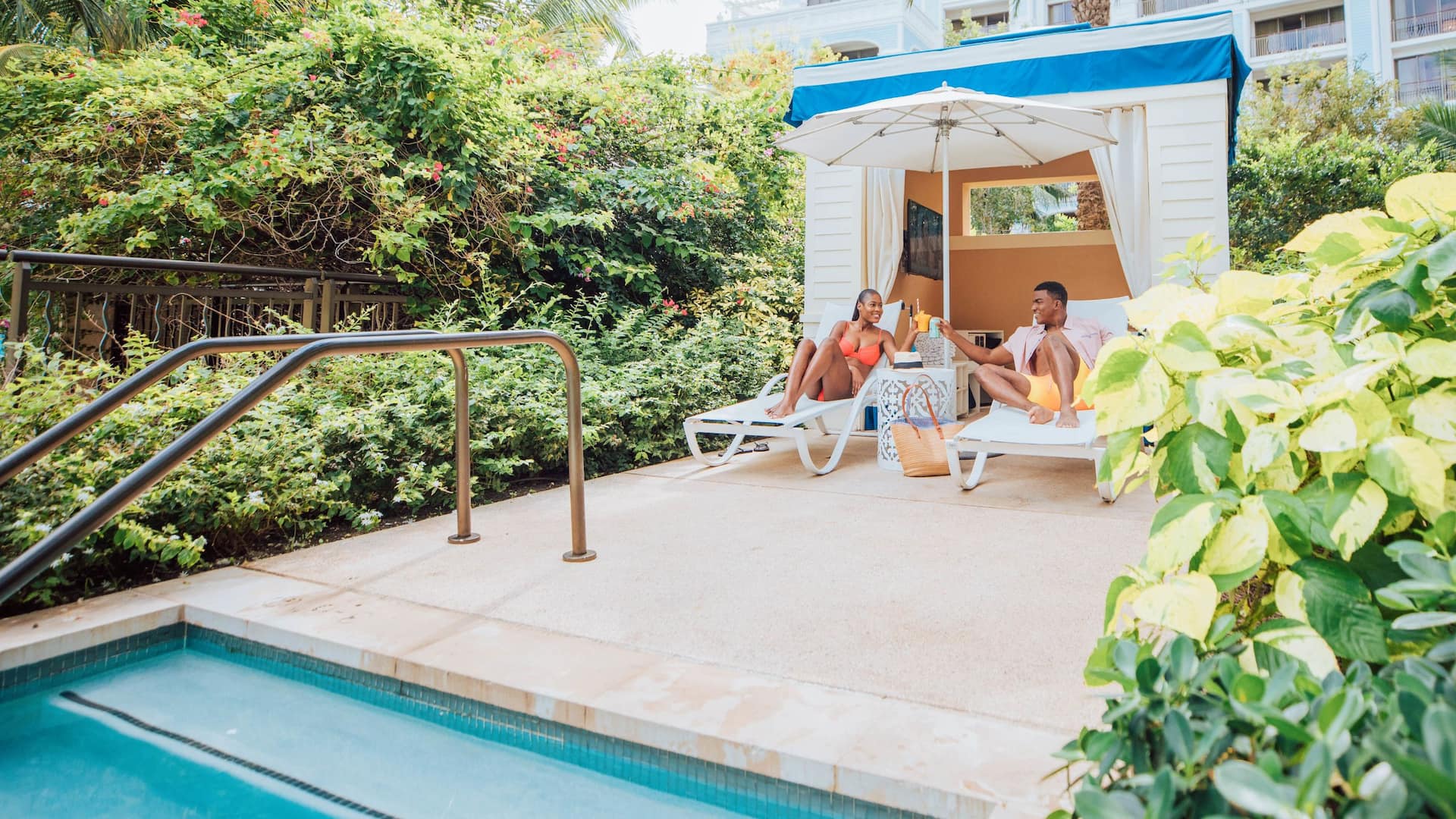 Grand Hyatt Baha Mar Reflections Pool Cabana Couple