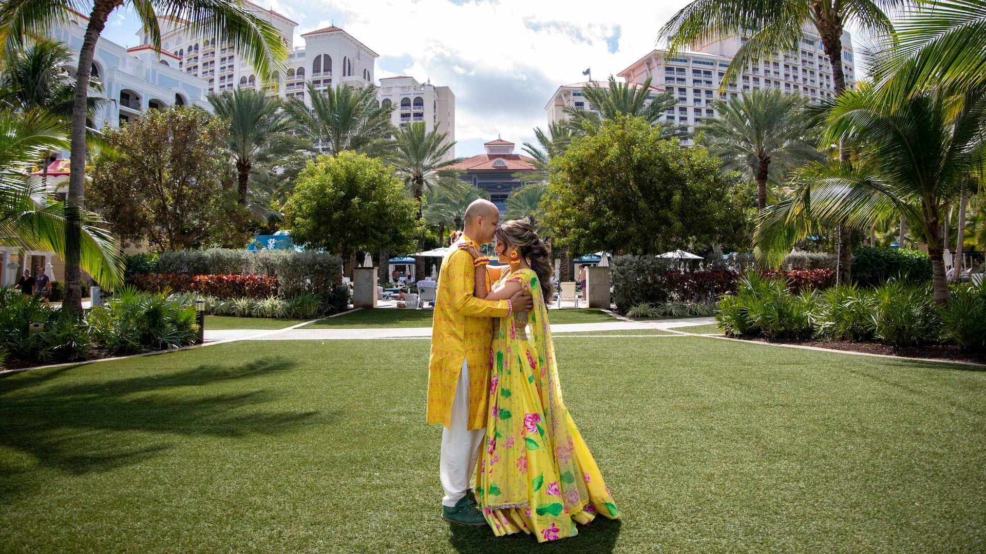 1 of 1 Grand Hyatt Baha Mar Weddings Cultural Palm Lawn Couple